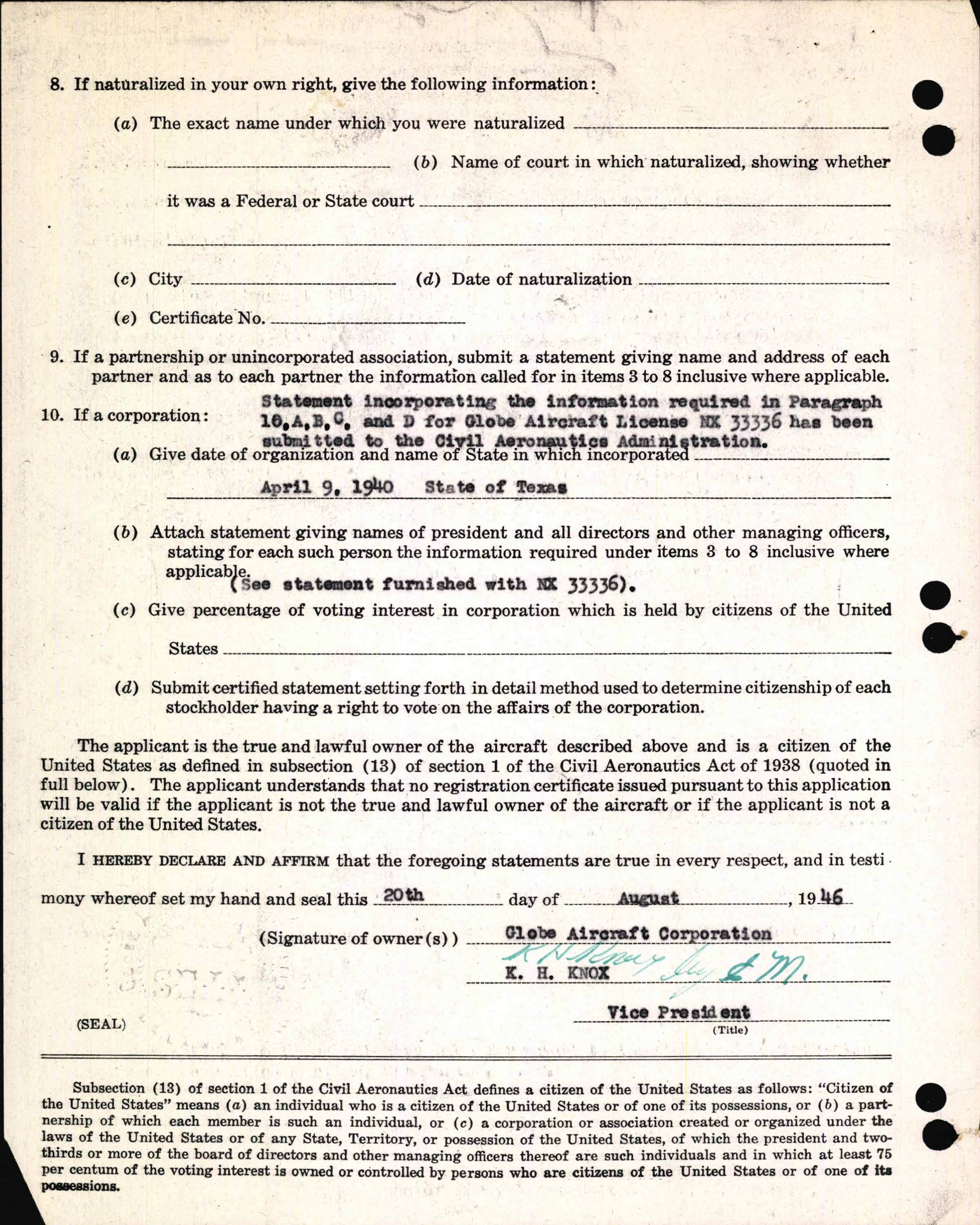 Sample page 4 from AirCorps Library document: Technical Information for Serial Number 1114
