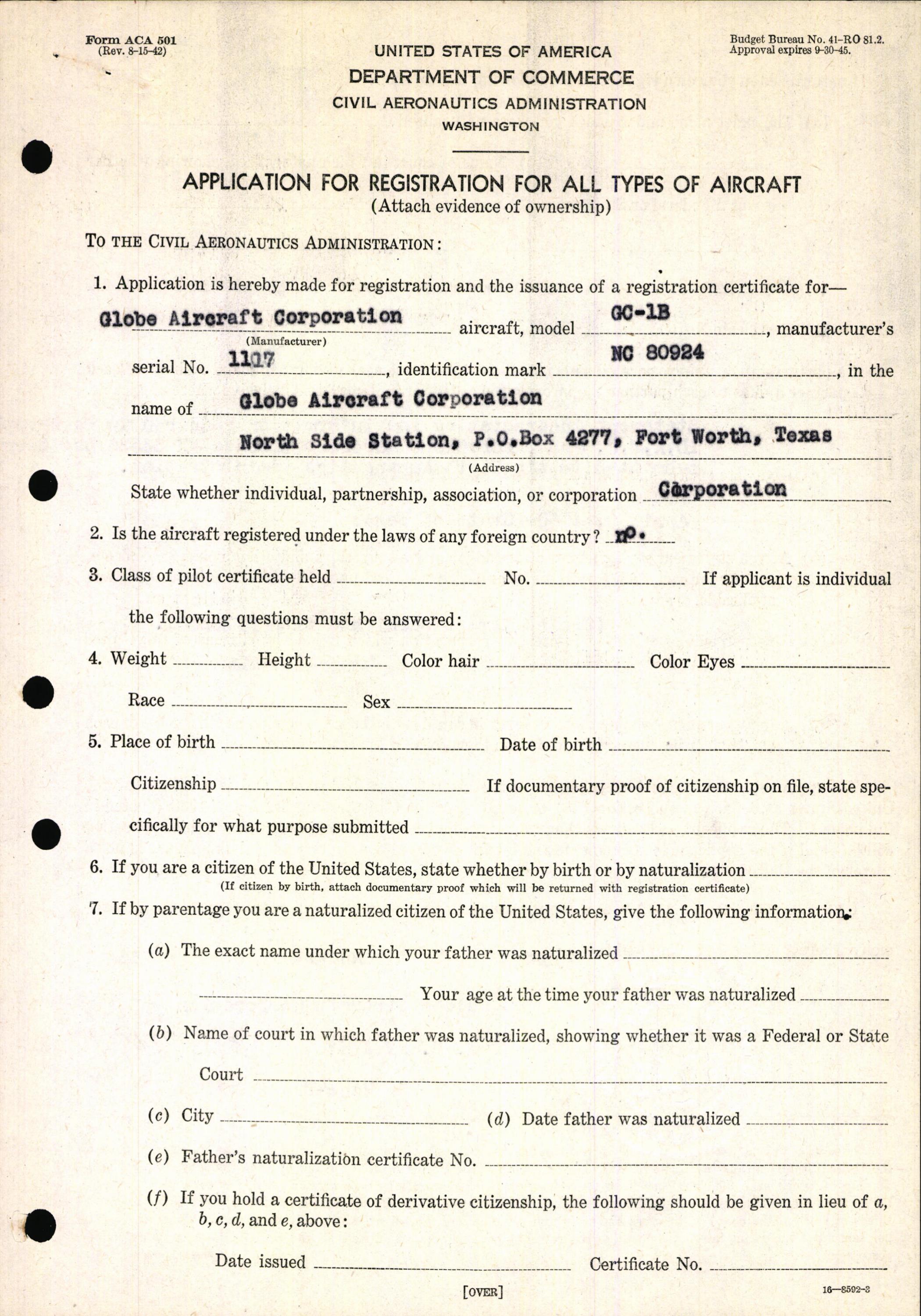 Sample page 3 from AirCorps Library document: Technical Information for Serial Number 1117