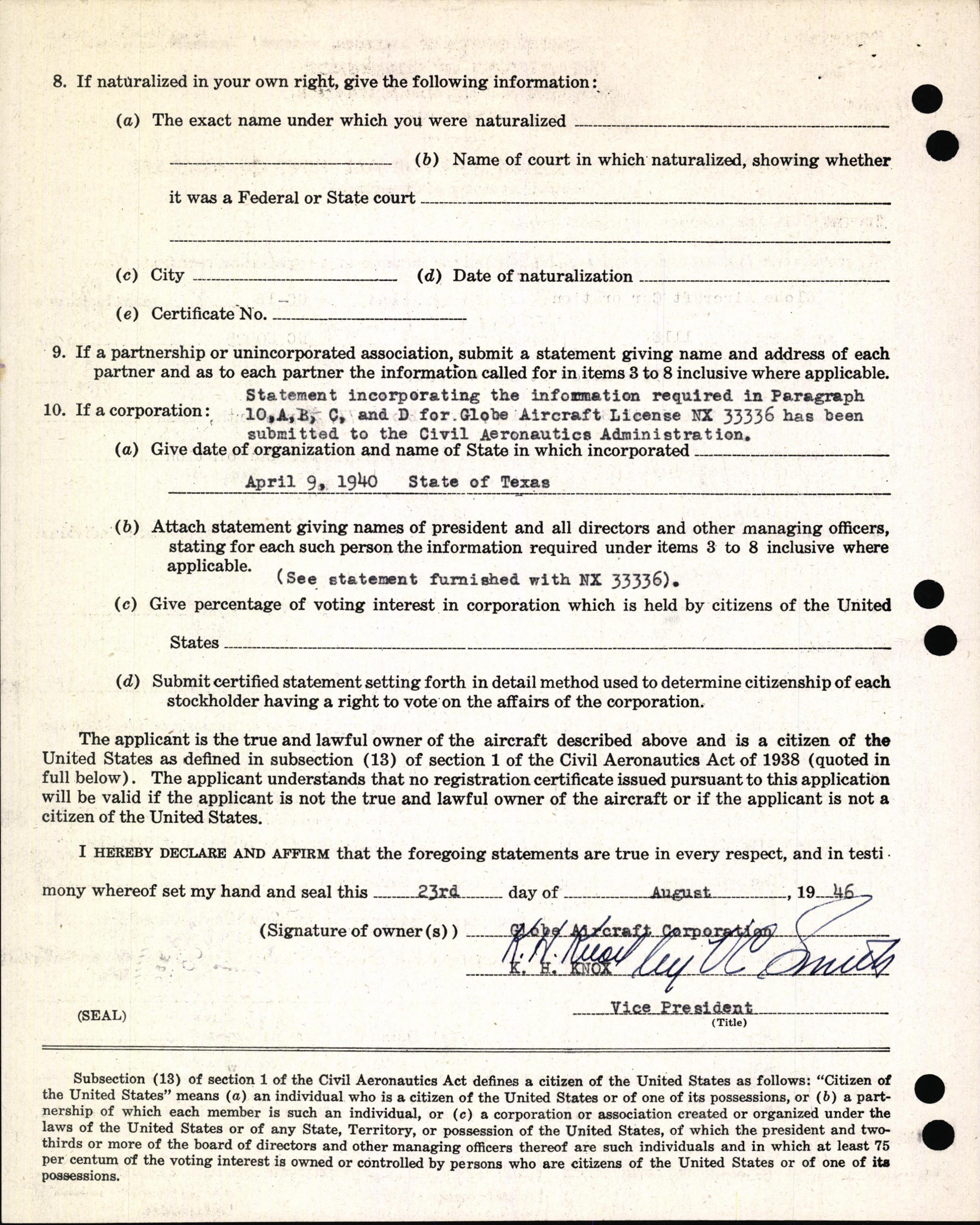 Sample page 4 from AirCorps Library document: Technical Information for Serial Number 1118