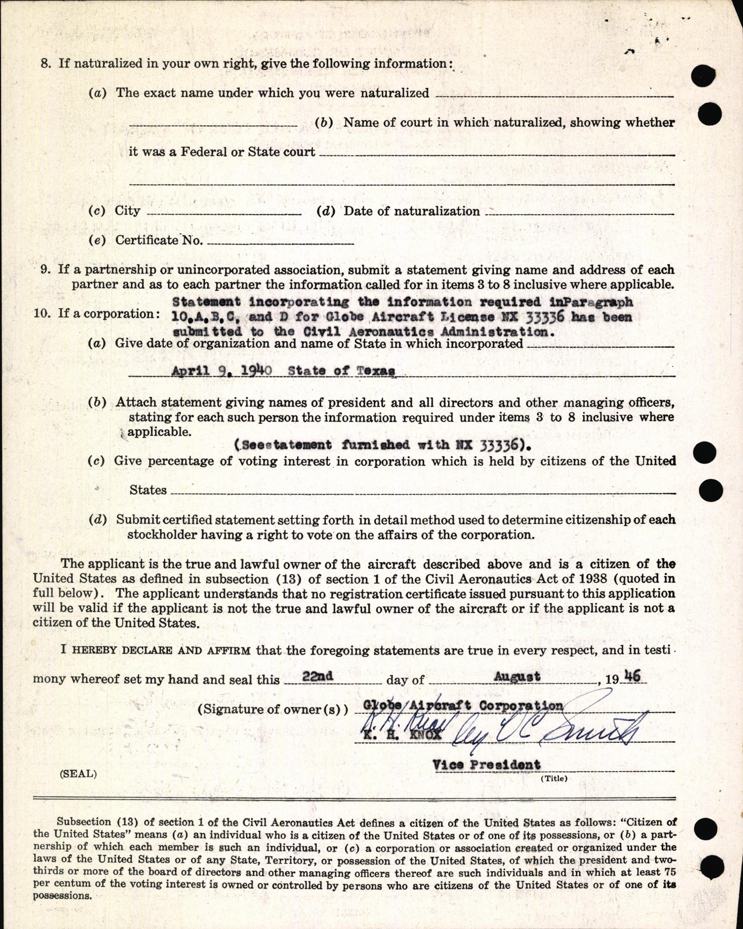 Sample page 4 from AirCorps Library document: Technical Information for Serial Number 1119