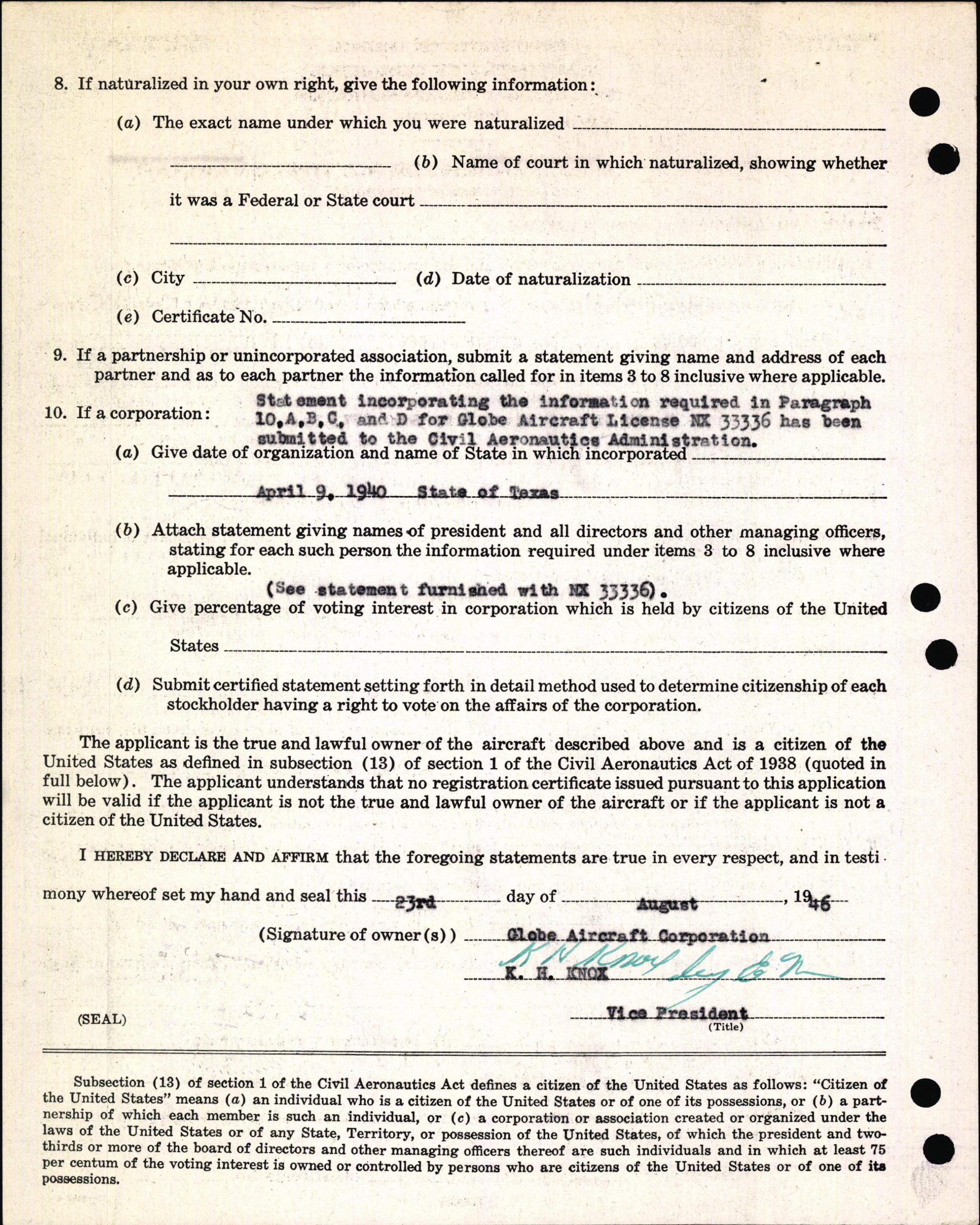 Sample page 4 from AirCorps Library document: Technical Information for Serial Number 1124