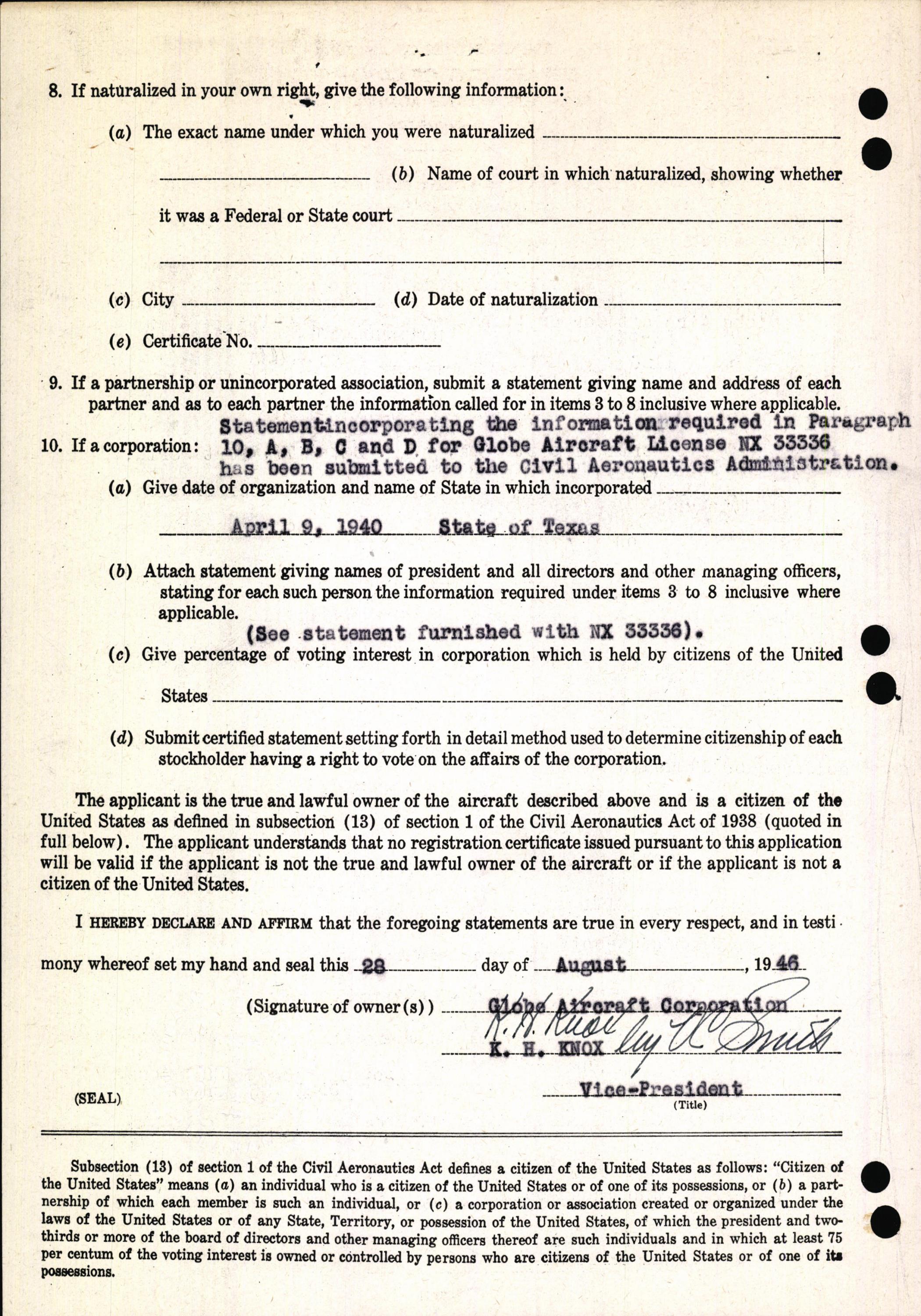 Sample page 4 from AirCorps Library document: Technical Information for Serial Number 1126