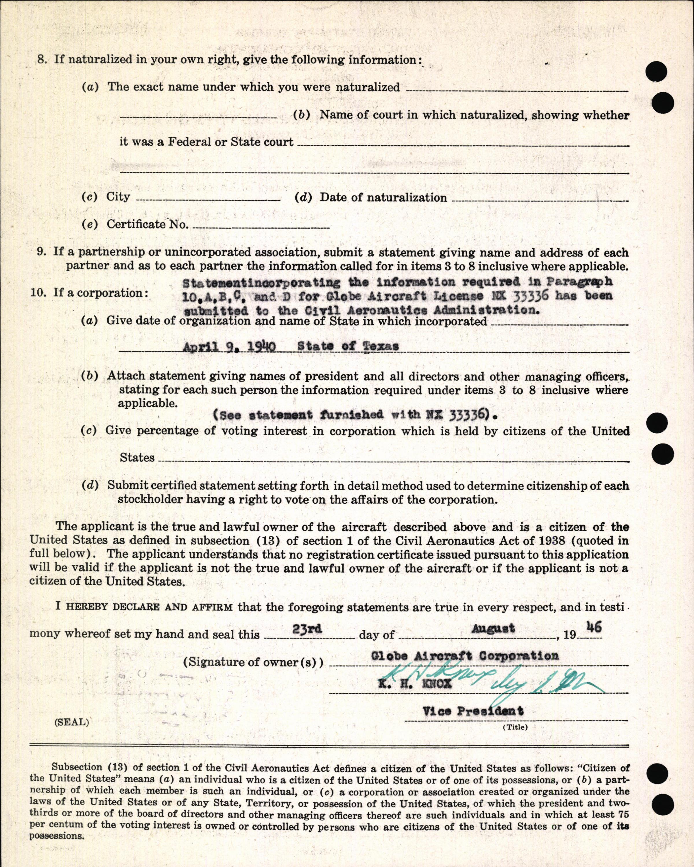 Sample page 4 from AirCorps Library document: Technical Information for Serial Number 1128