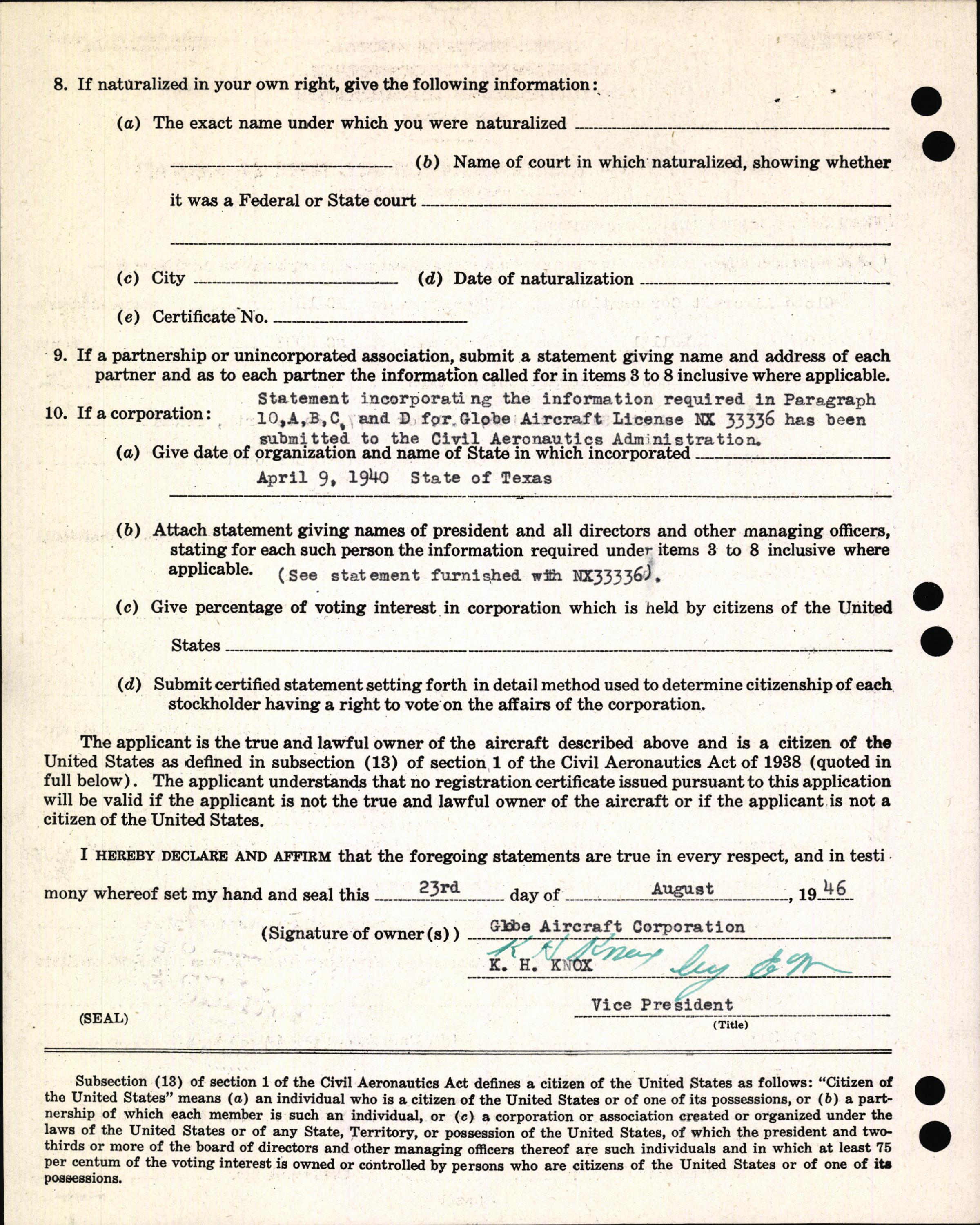 Sample page 4 from AirCorps Library document: Technical Information for Serial Number 1131