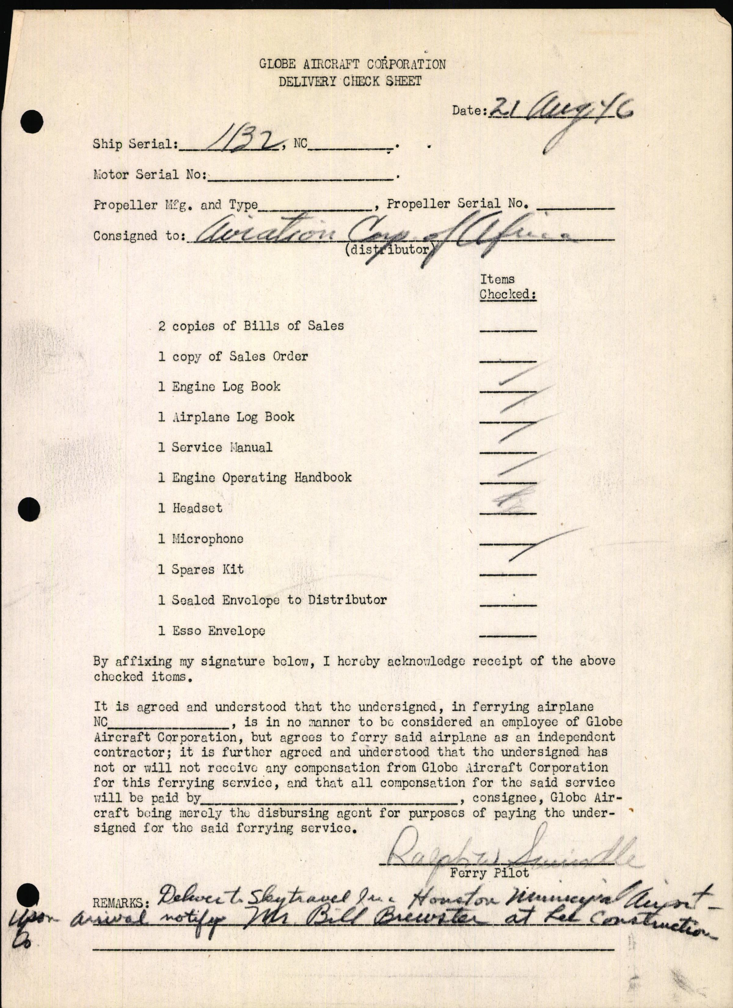 Sample page 5 from AirCorps Library document: Technical Information for Serial Number 1132