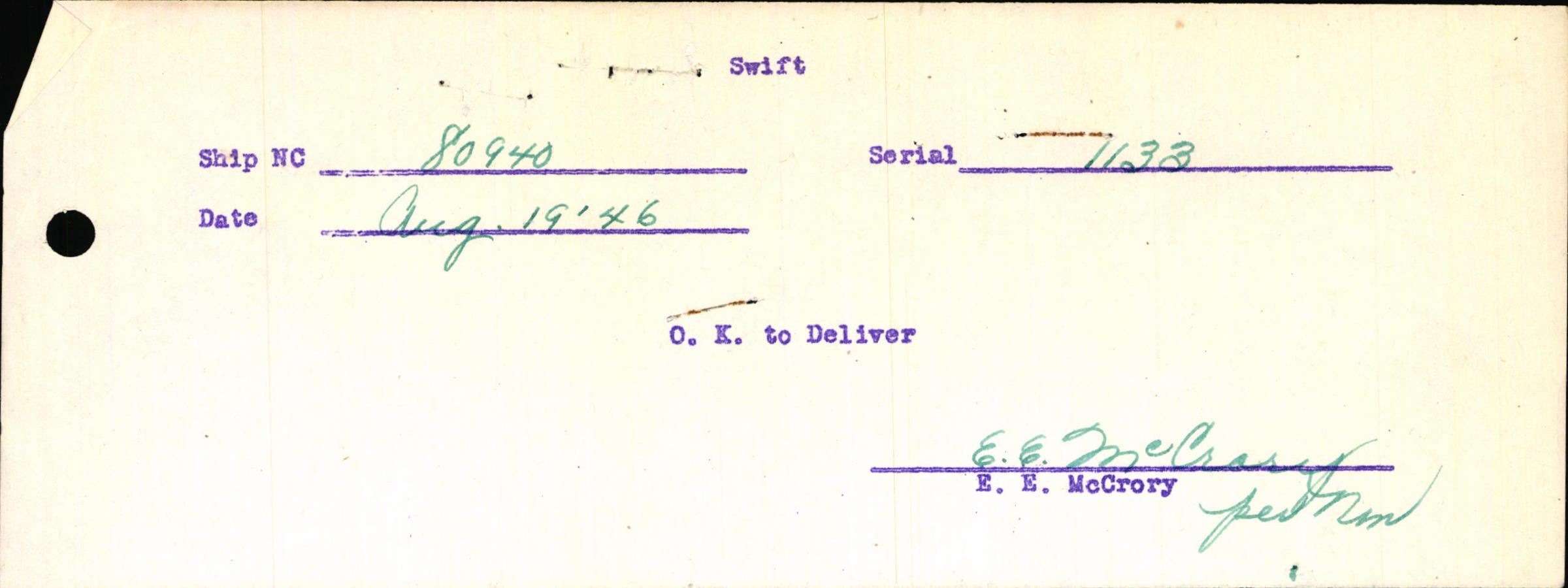 Sample page 3 from AirCorps Library document: Technical Information for Serial Number 1133