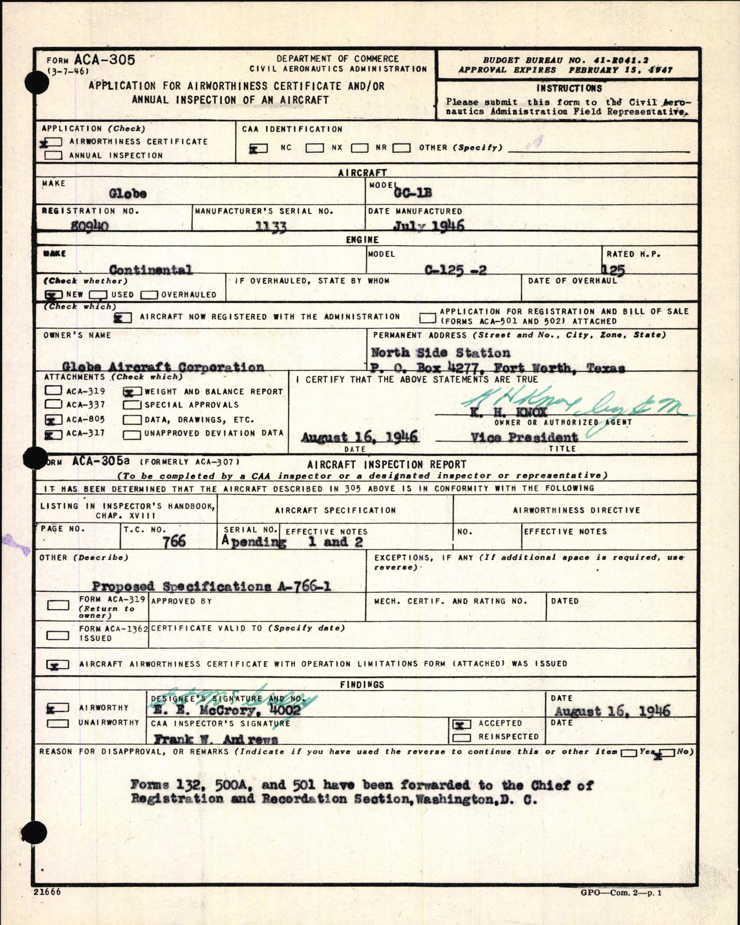 Sample page 7 from AirCorps Library document: Technical Information for Serial Number 1133