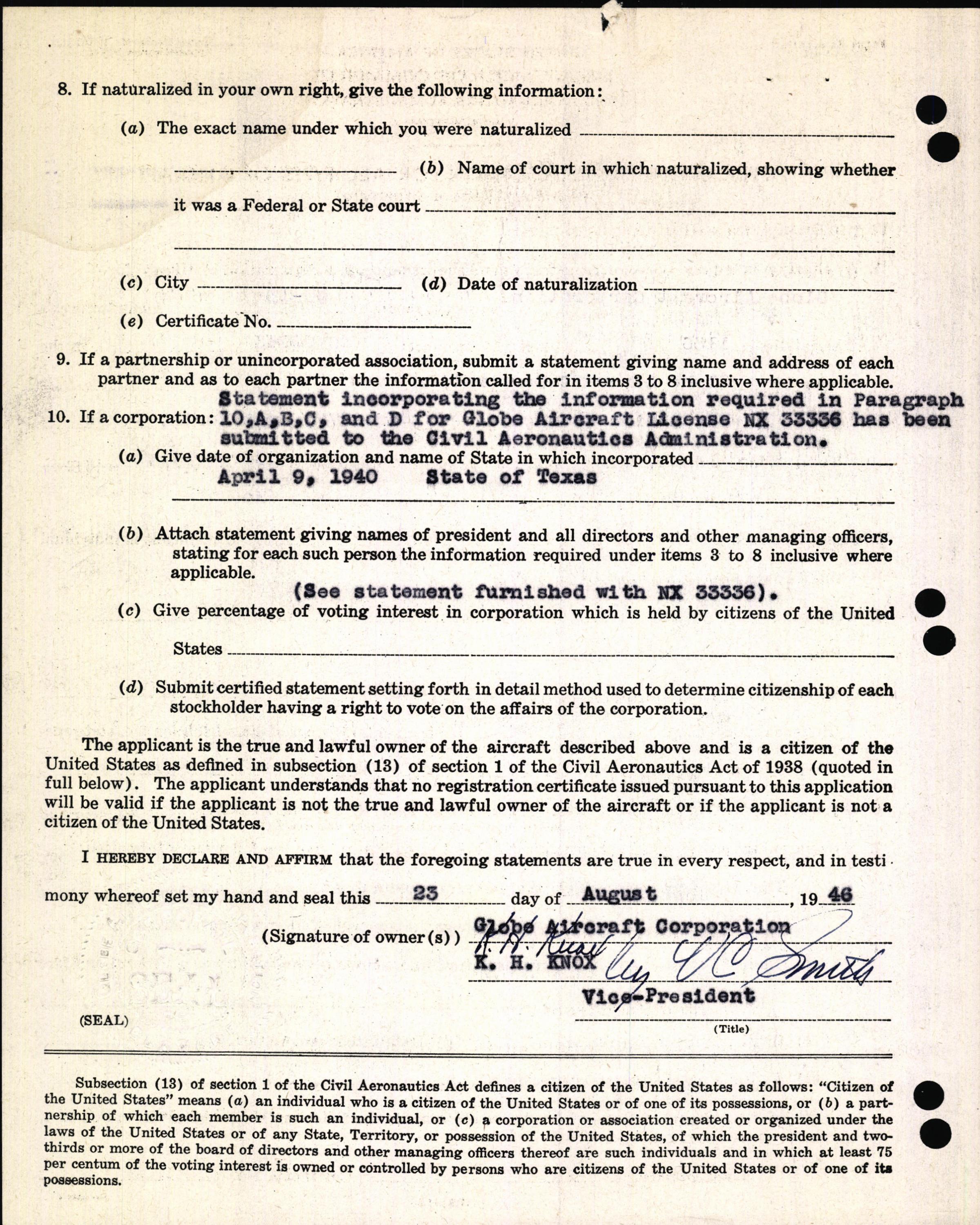 Sample page 4 from AirCorps Library document: Technical Information for Serial Number 1136