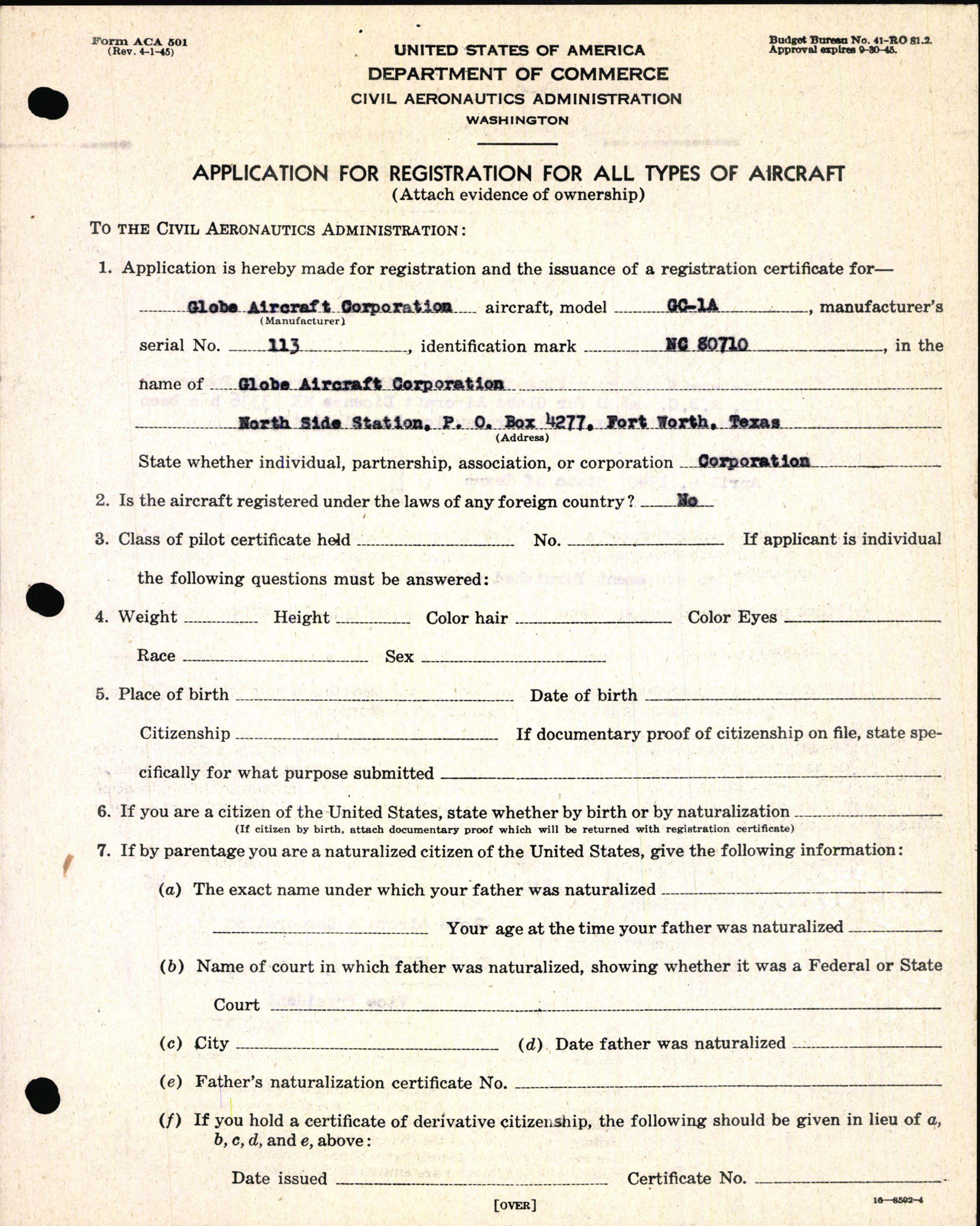 Sample page 11 from AirCorps Library document: Technical Information for Serial Number 113