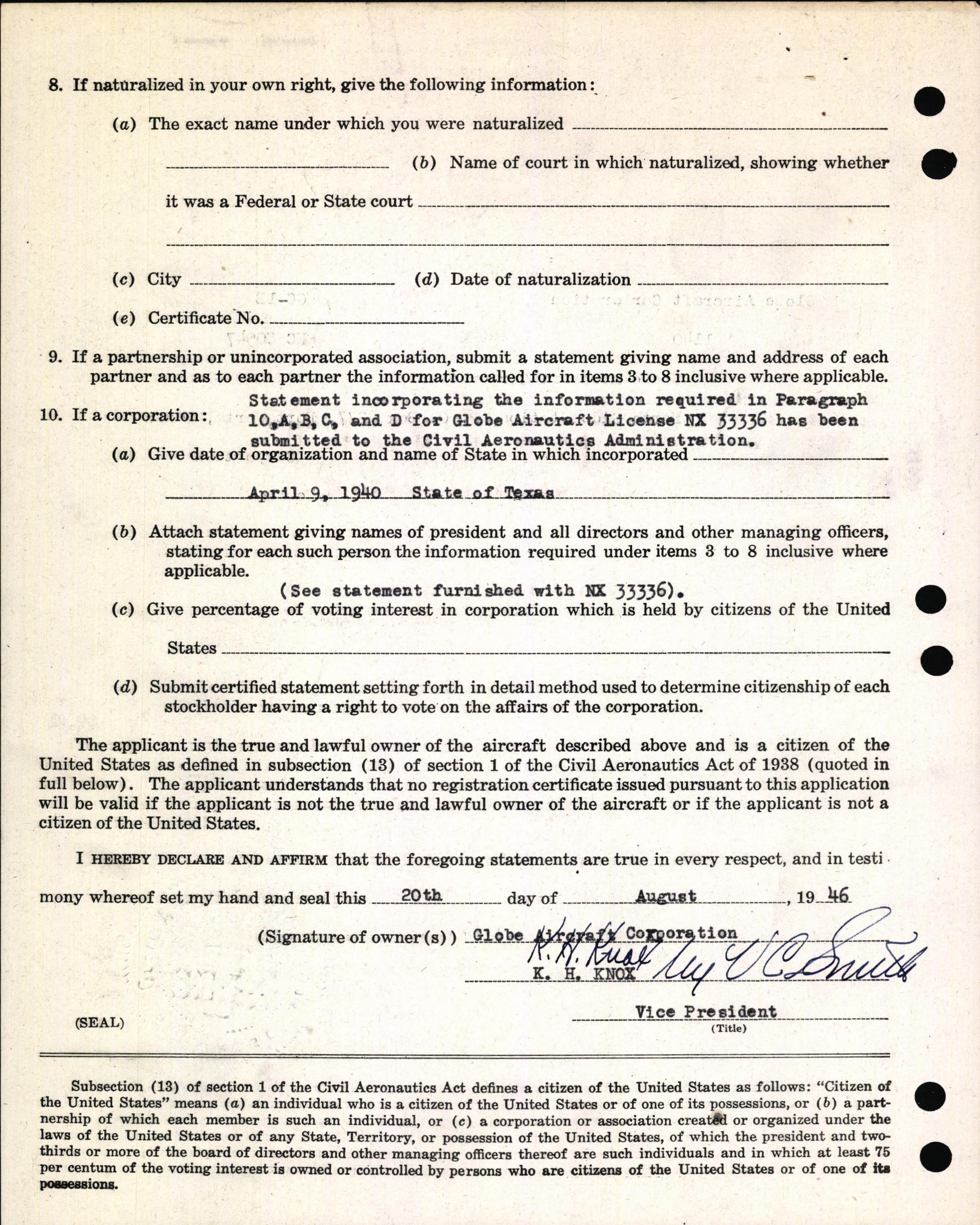 Sample page 4 from AirCorps Library document: Technical Information for Serial Number 1140