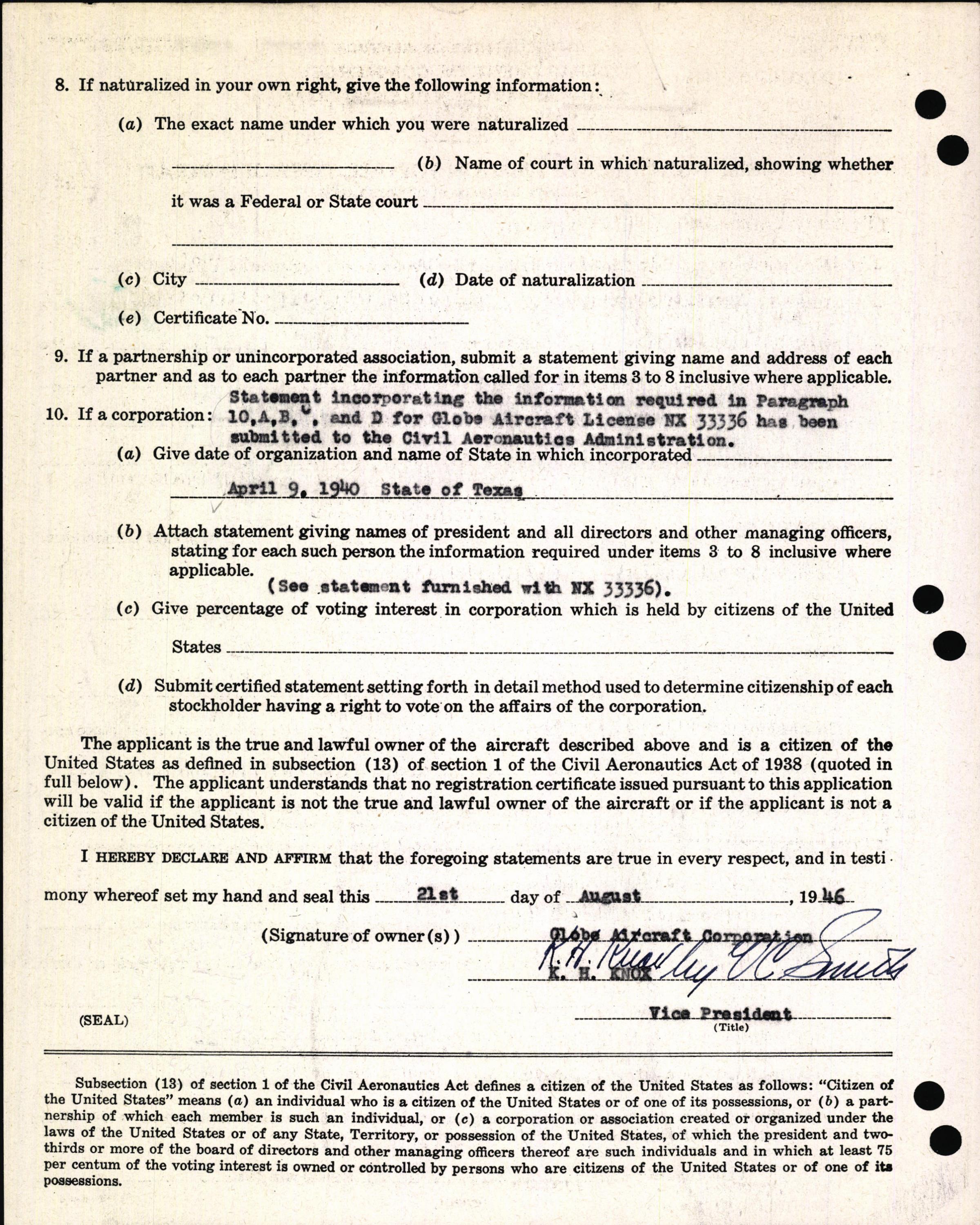 Sample page 4 from AirCorps Library document: Technical Information for Serial Number 1143