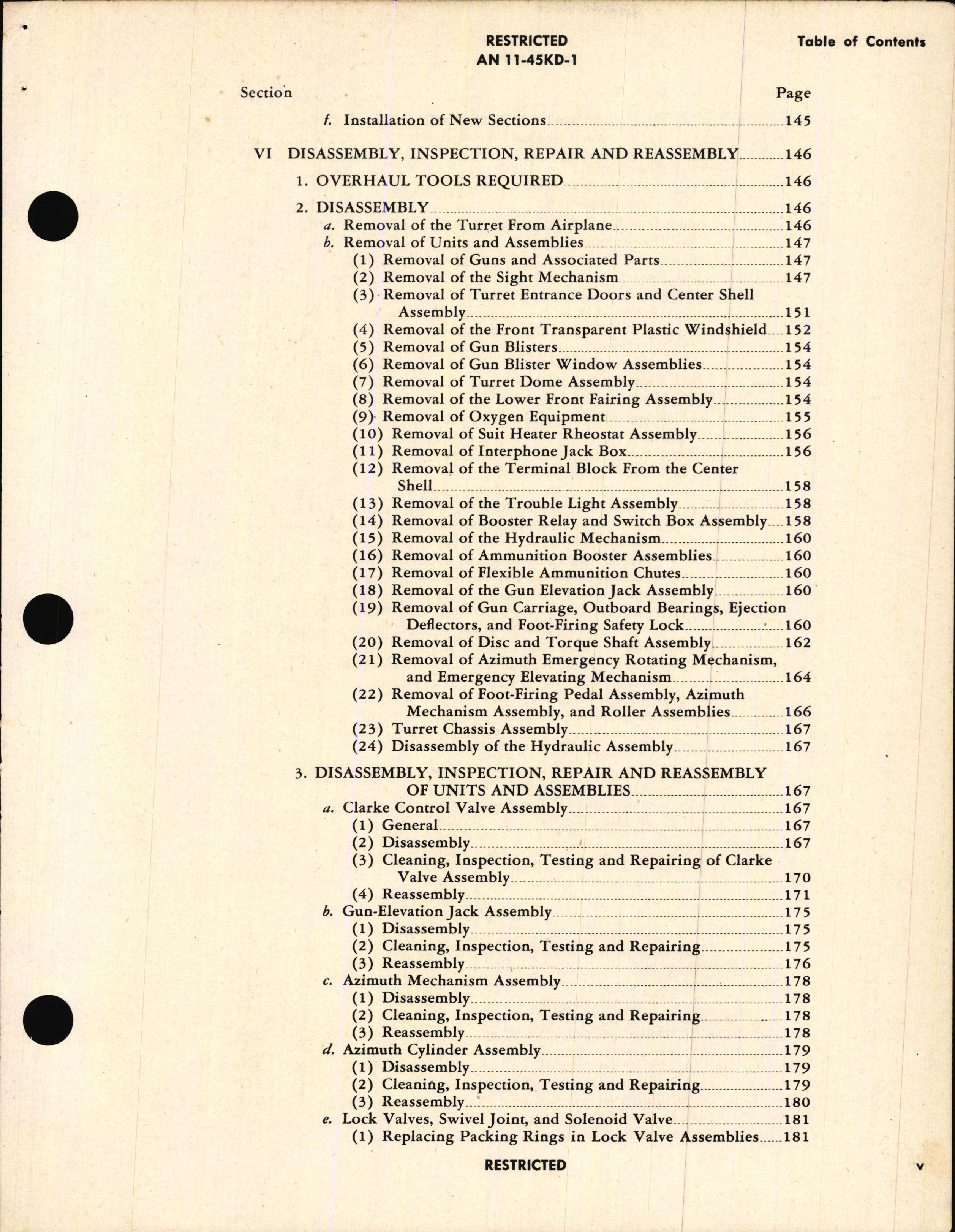 Sample page 7 from AirCorps Library document: Operation, Service, & Overhaul Instructions with Parts Catalog for Tail Turret Type A-6D