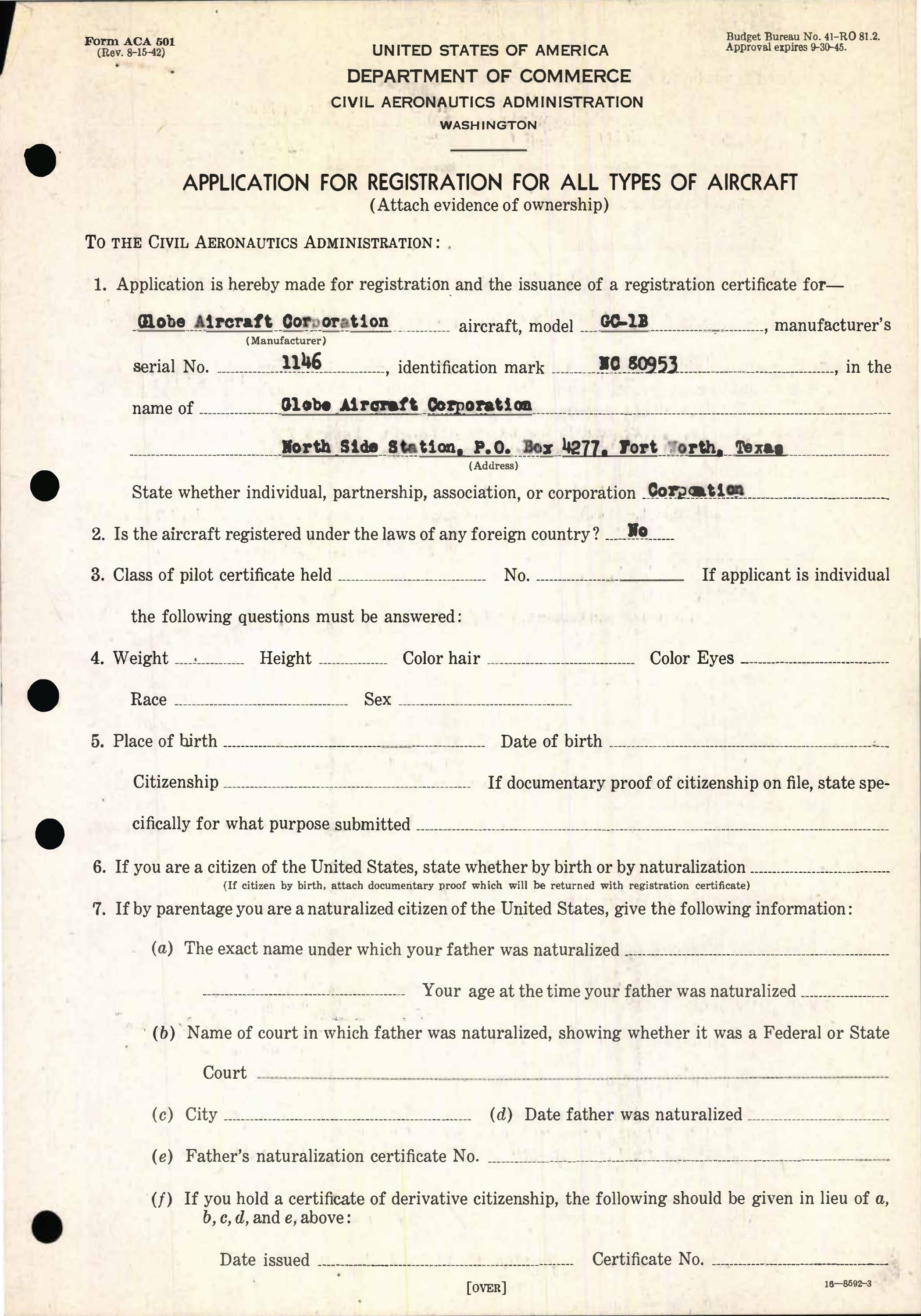 Sample page 3 from AirCorps Library document: Technical Information for Serial Number 1146