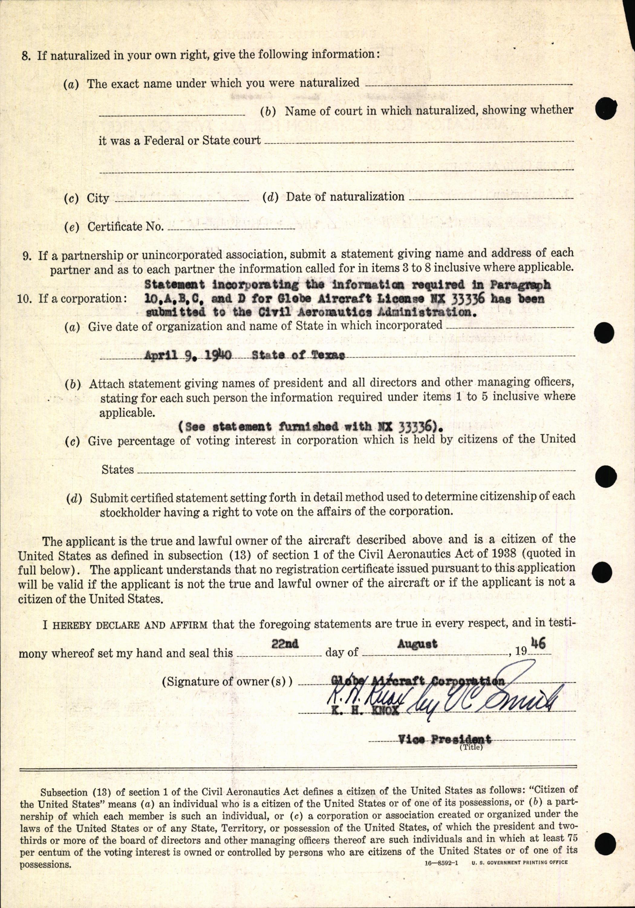 Sample page 4 from AirCorps Library document: Technical Information for Serial Number 1146