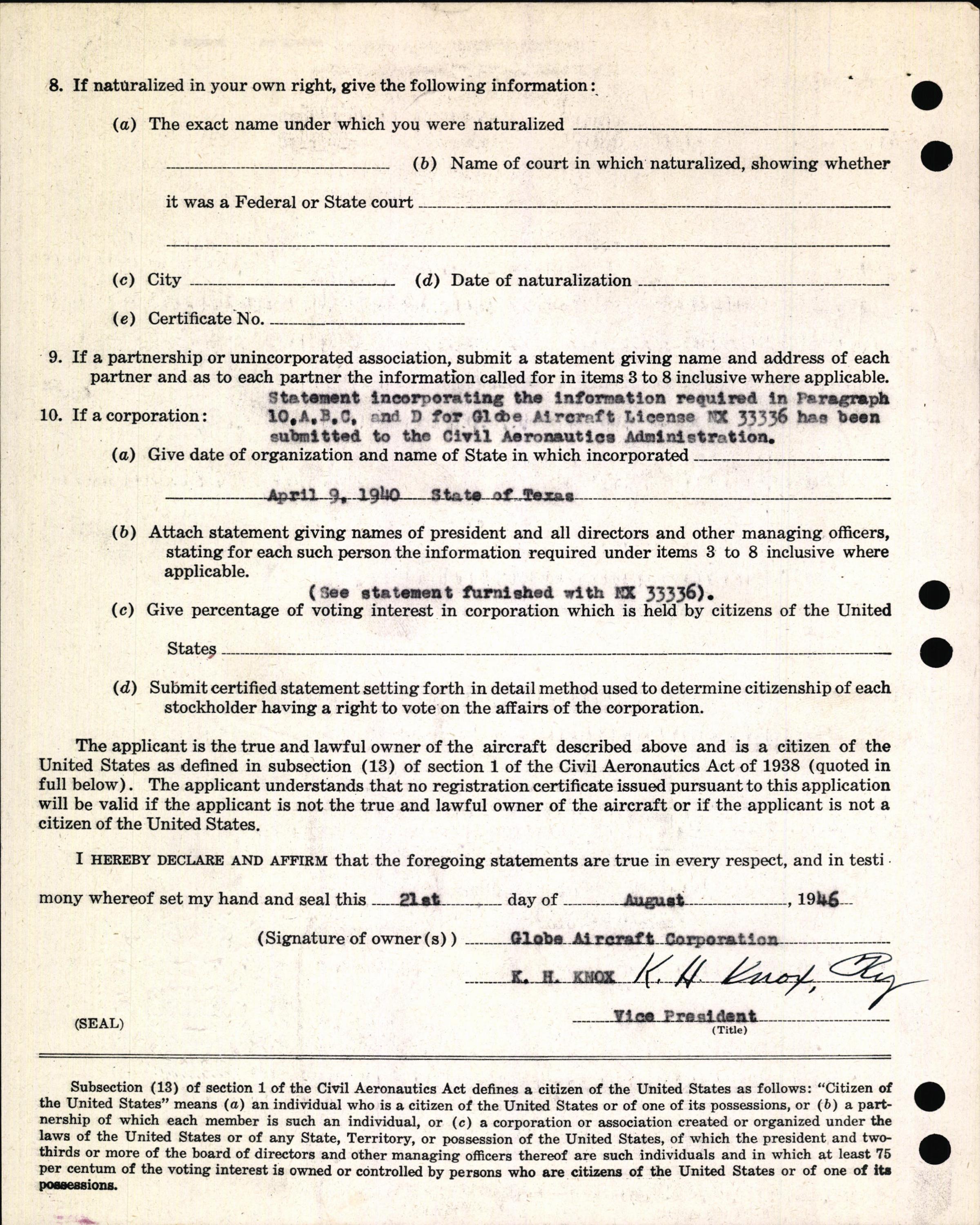 Sample page 4 from AirCorps Library document: Technical Information for Serial Number 1147