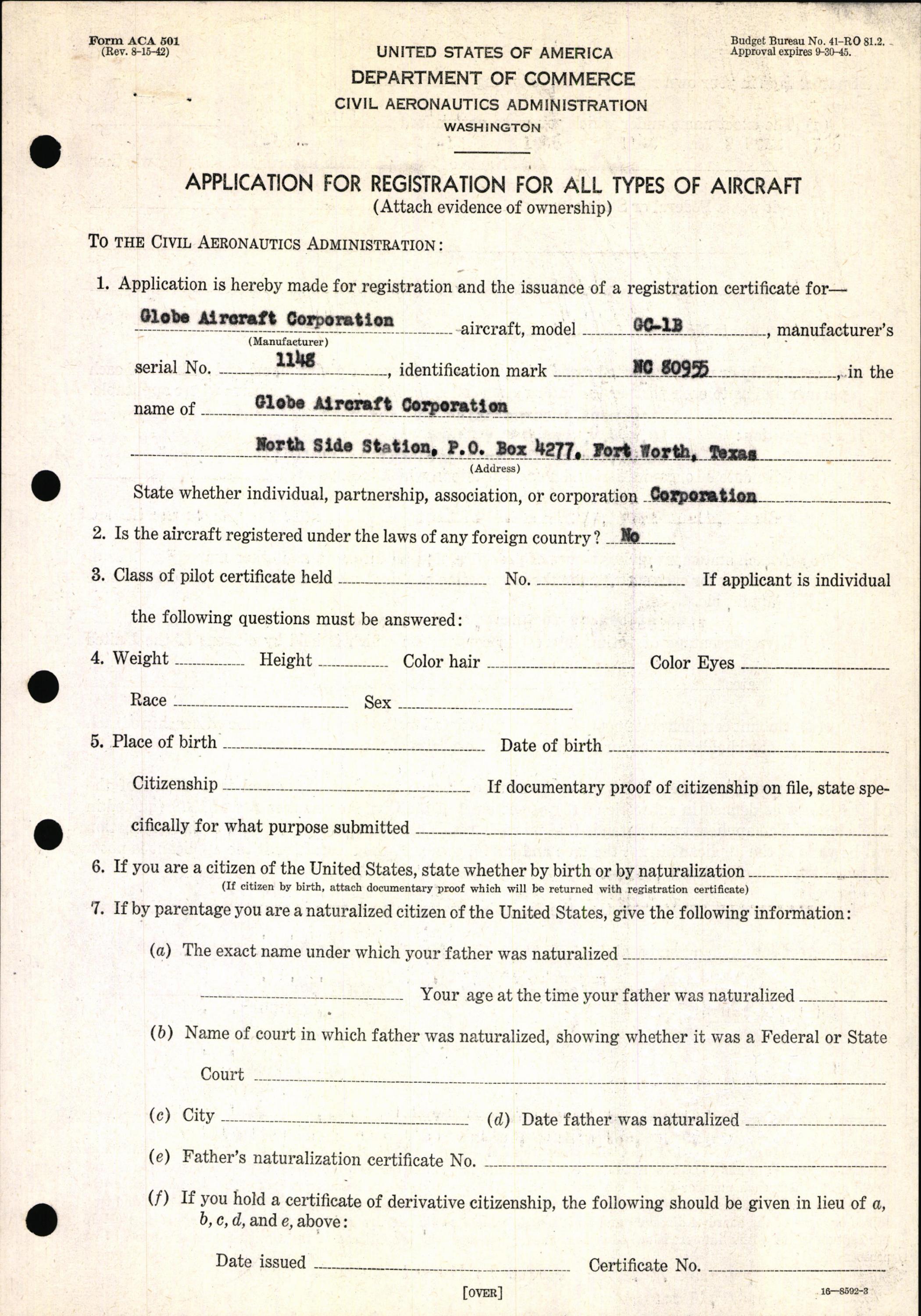 Sample page 3 from AirCorps Library document: Technical Information for Serial Number 1148