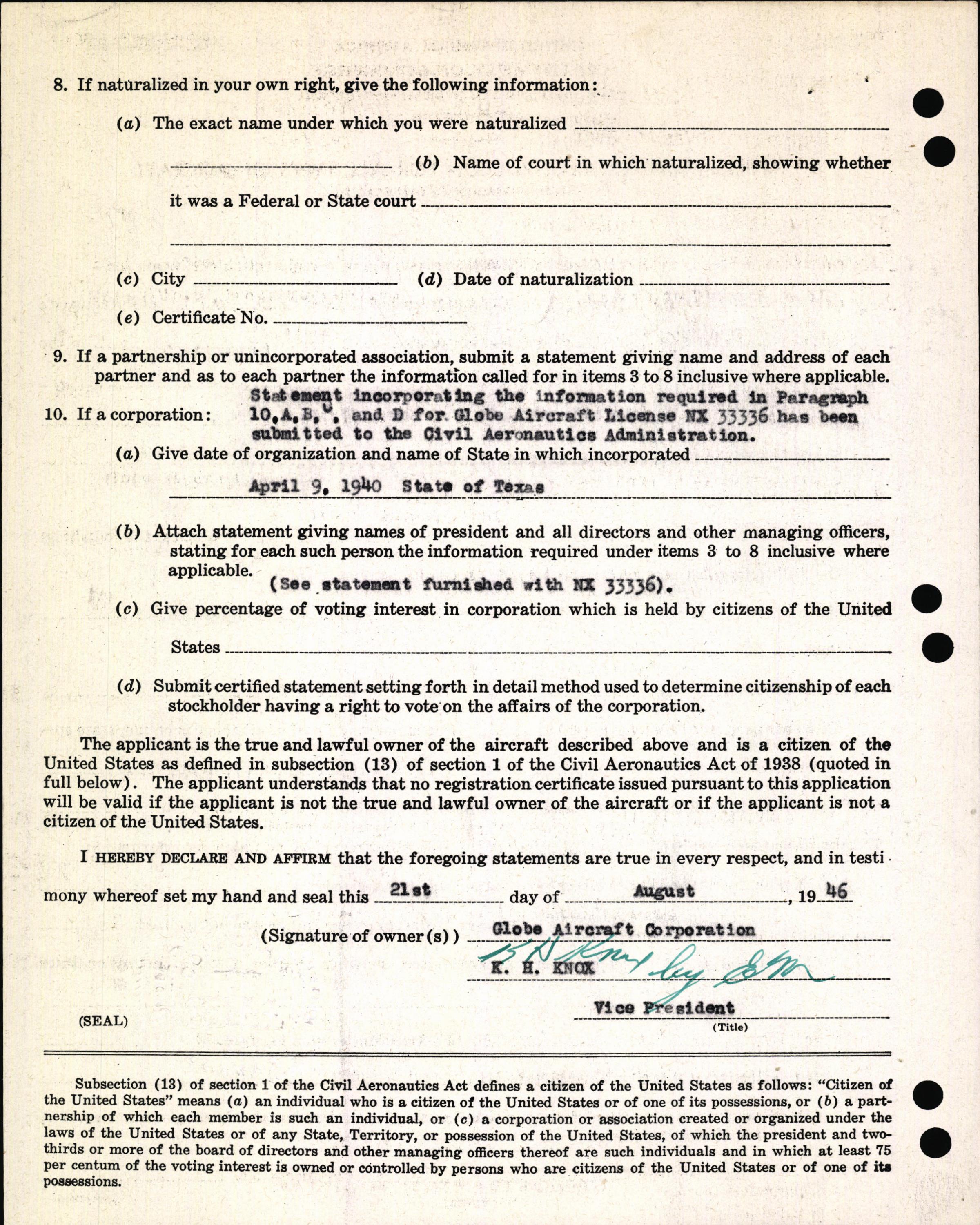 Sample page 4 from AirCorps Library document: Technical Information for Serial Number 1149