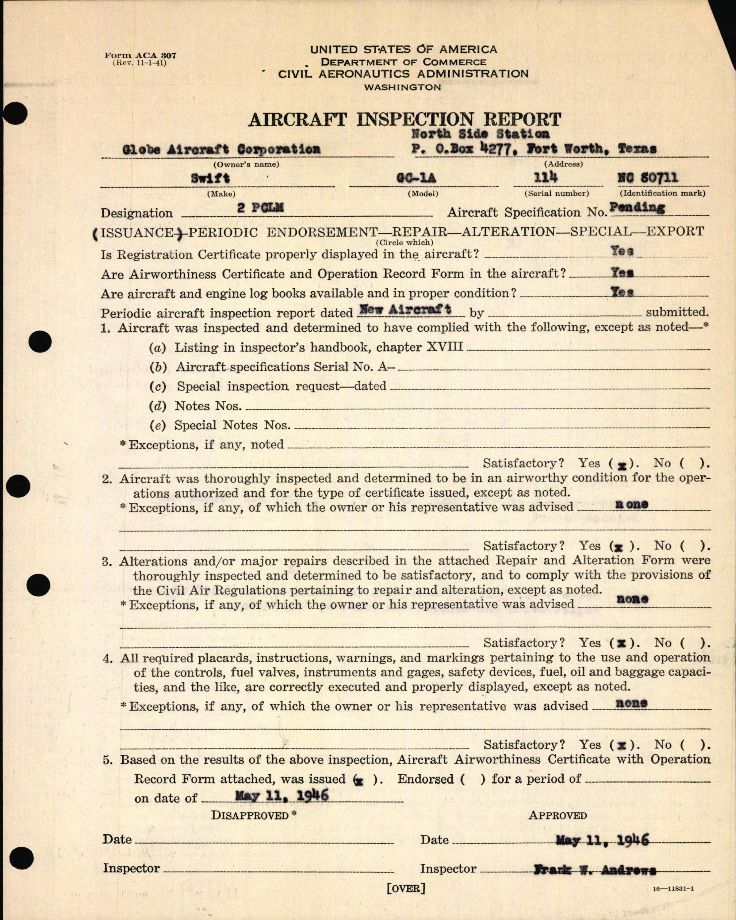 Sample page 9 from AirCorps Library document: Technical Information for Serial Number 114