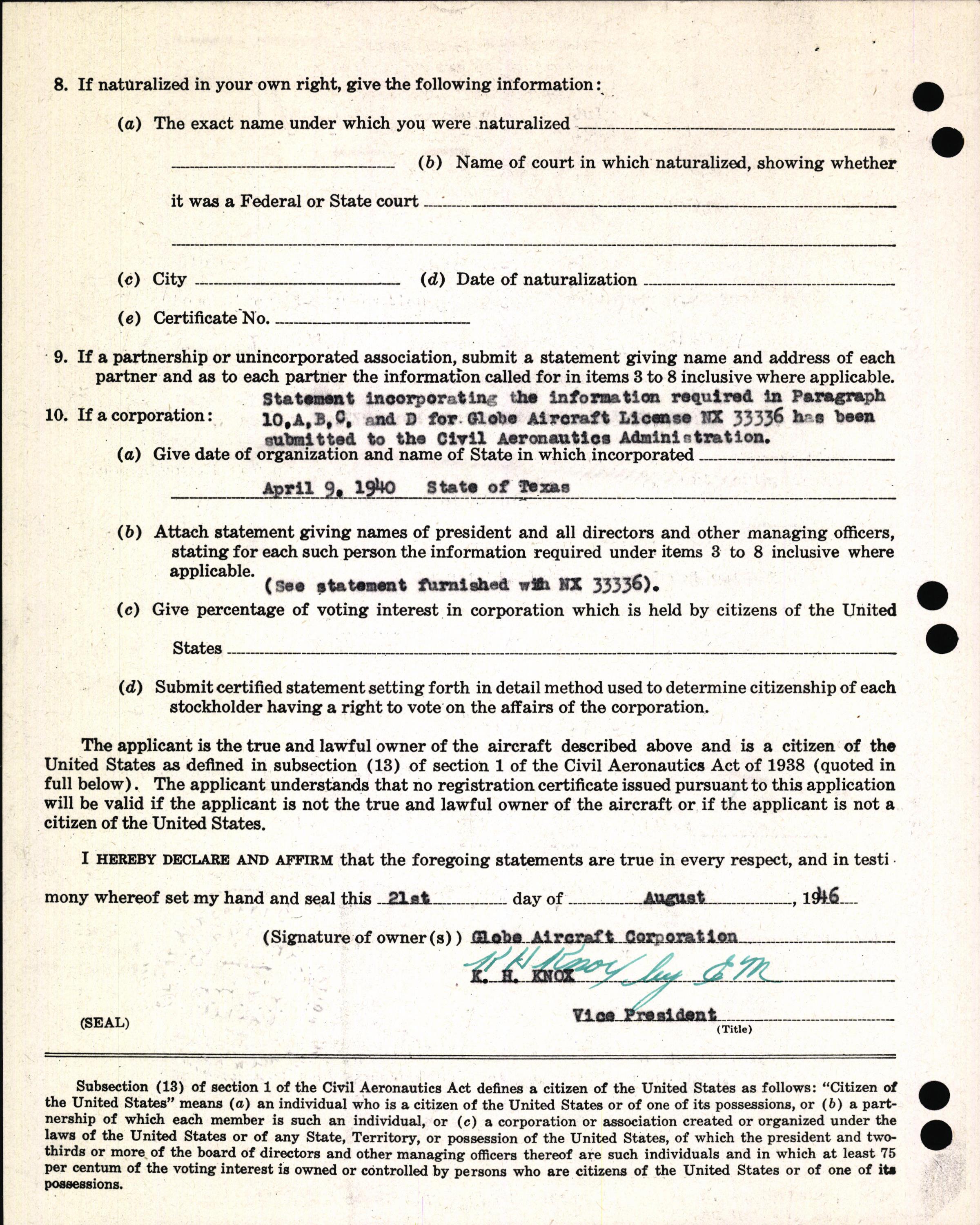 Sample page 4 from AirCorps Library document: Technical Information for Serial Number 1150