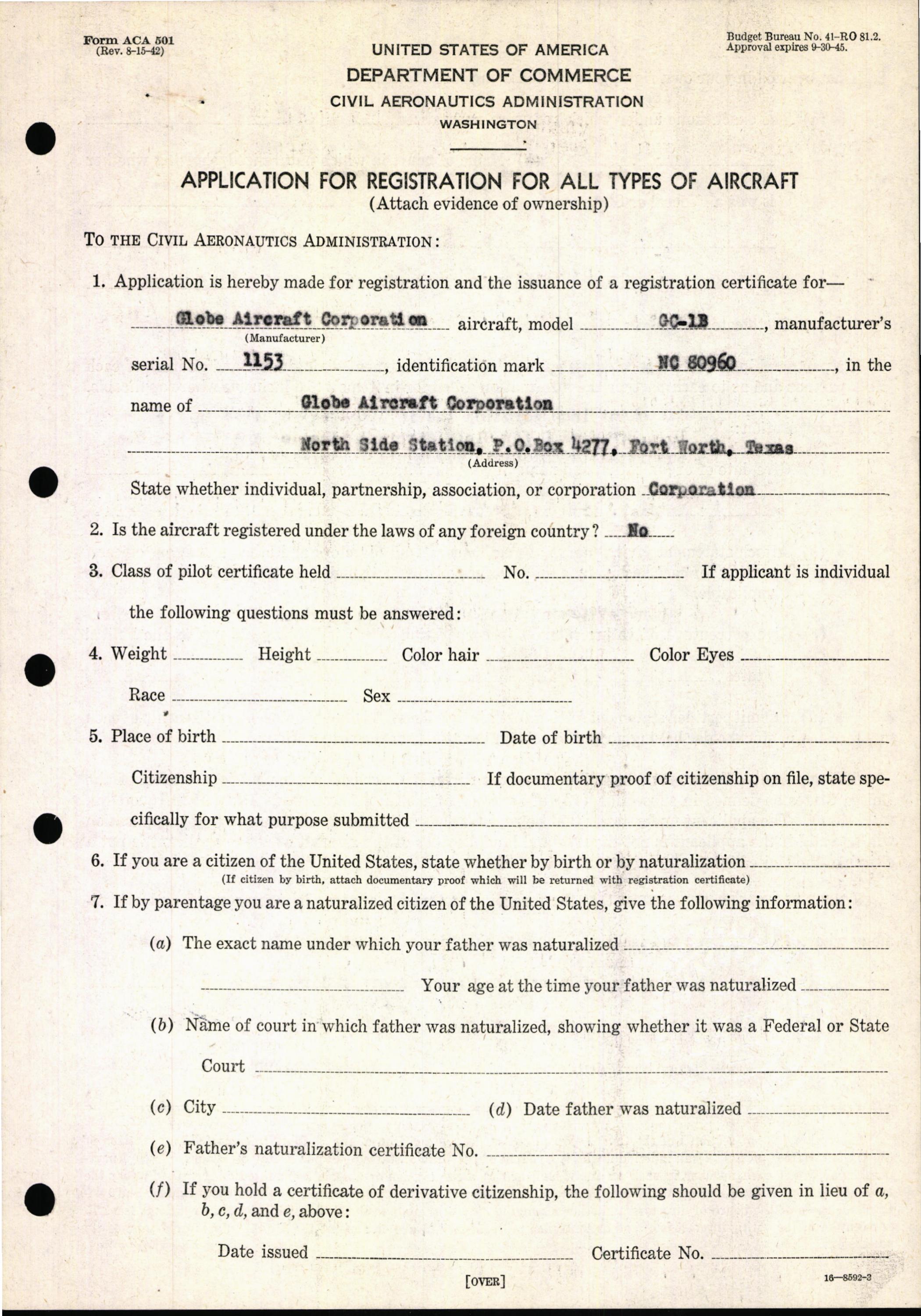 Sample page 3 from AirCorps Library document: Technical Information for Serial Number 1153