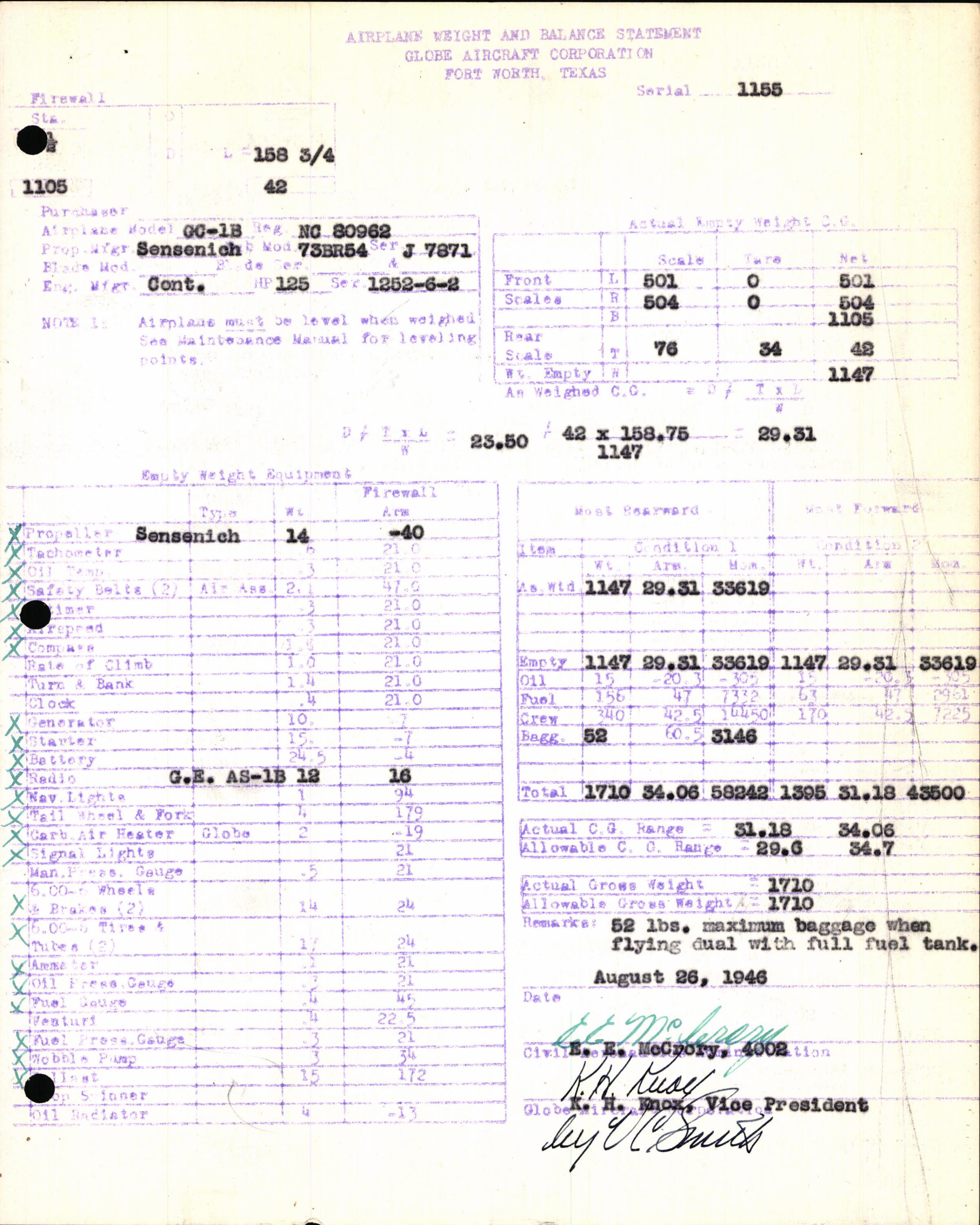 Sample page 5 from AirCorps Library document: Technical Information for Serial Number 1155