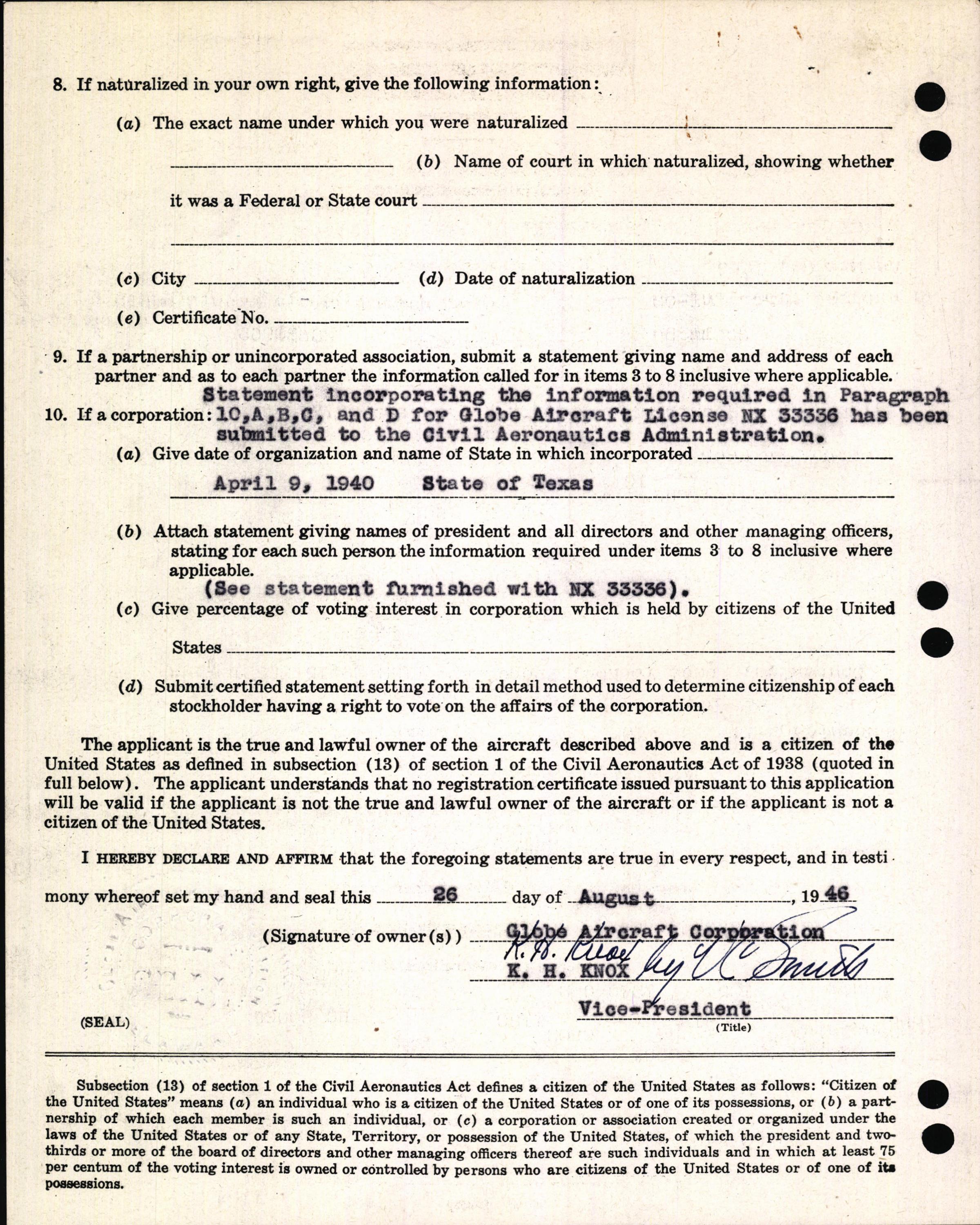 Sample page 4 from AirCorps Library document: Technical Information for Serial Number 1158