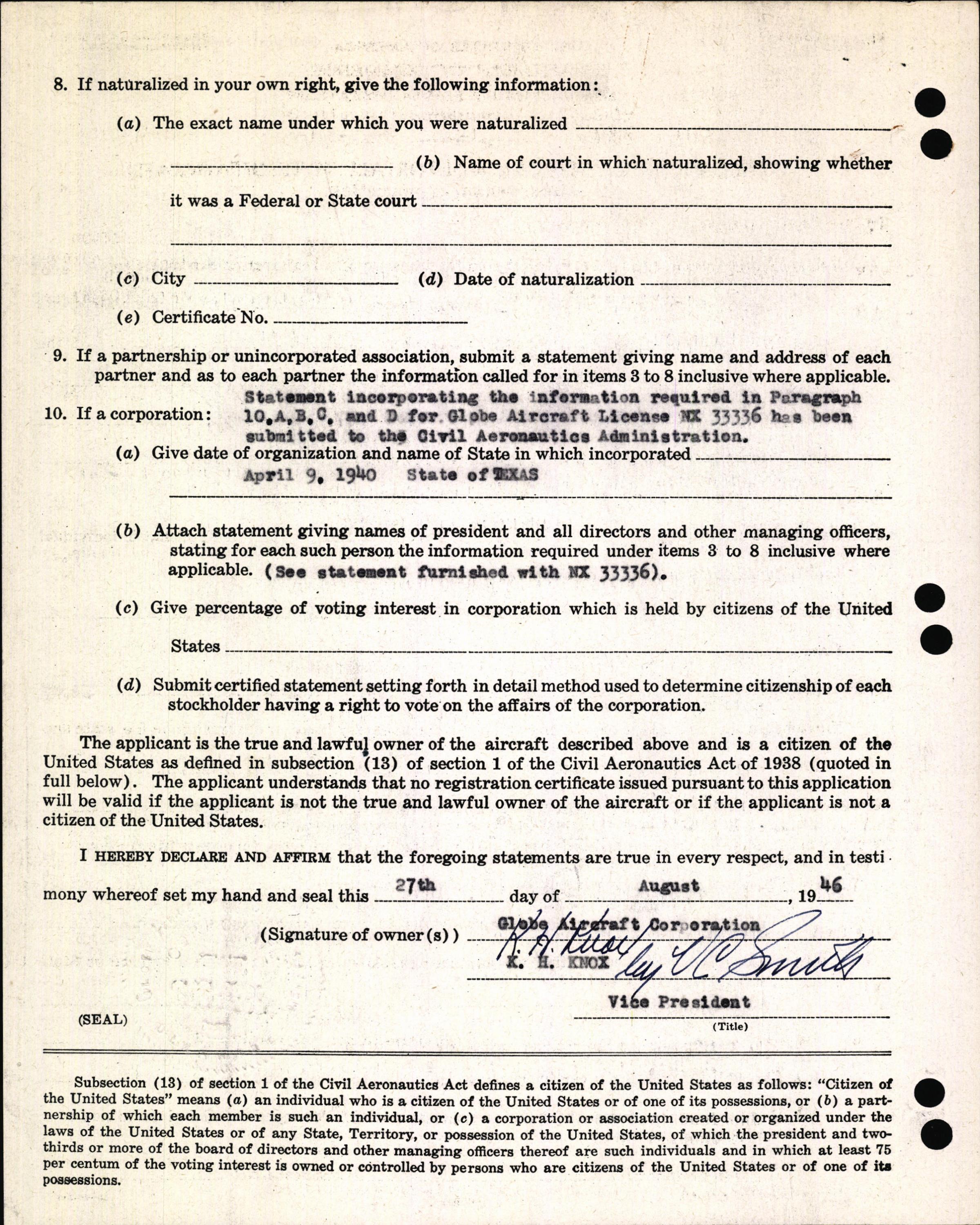 Sample page 4 from AirCorps Library document: Technical Information for Serial Number 1161