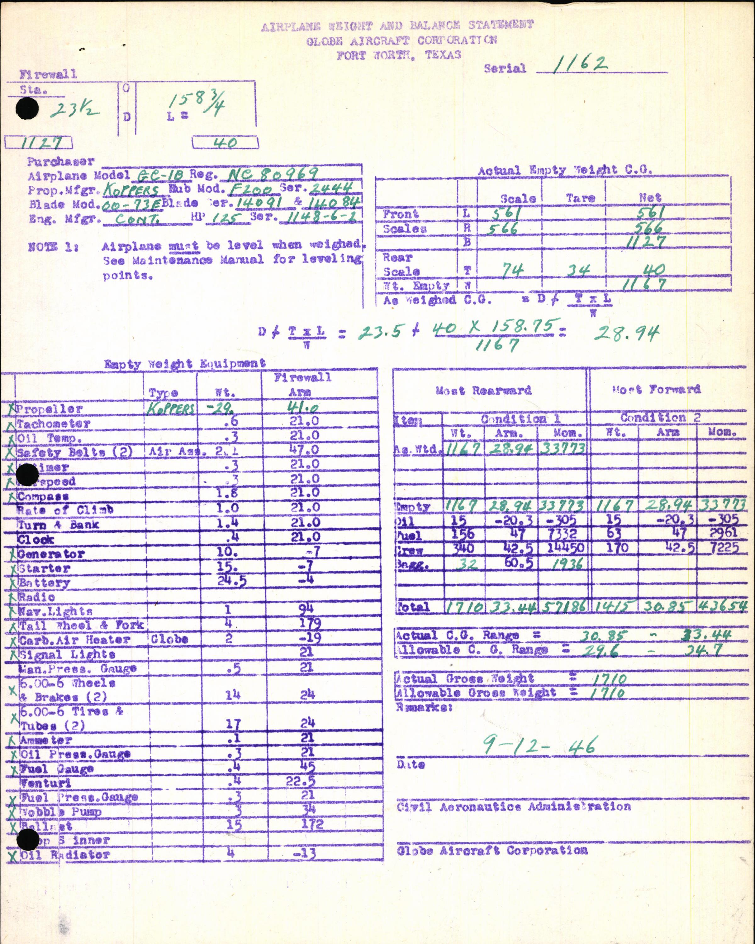 Sample page 7 from AirCorps Library document: Technical Information for Serial Number 1162