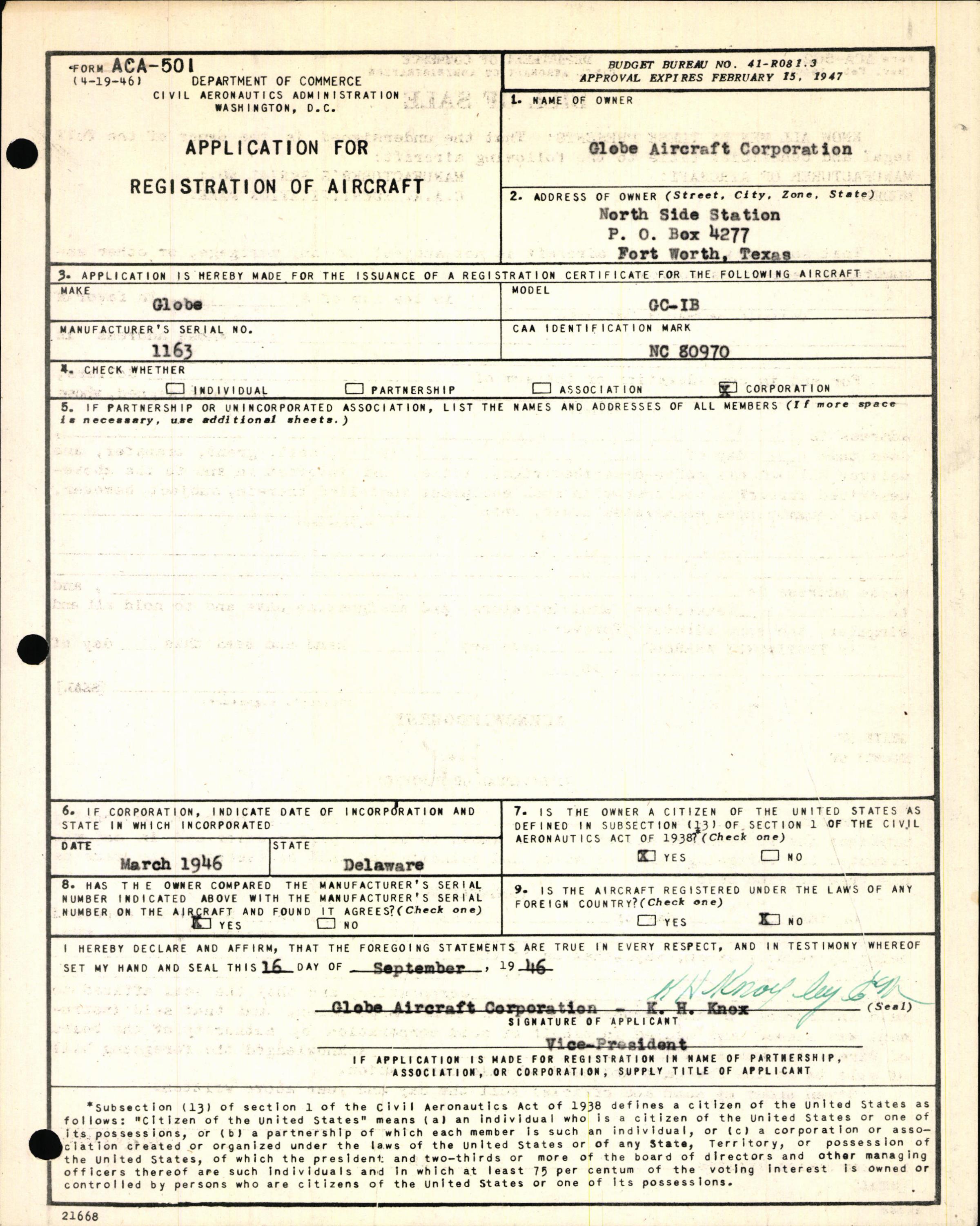 Sample page 3 from AirCorps Library document: Technical Information for Serial Number 1163