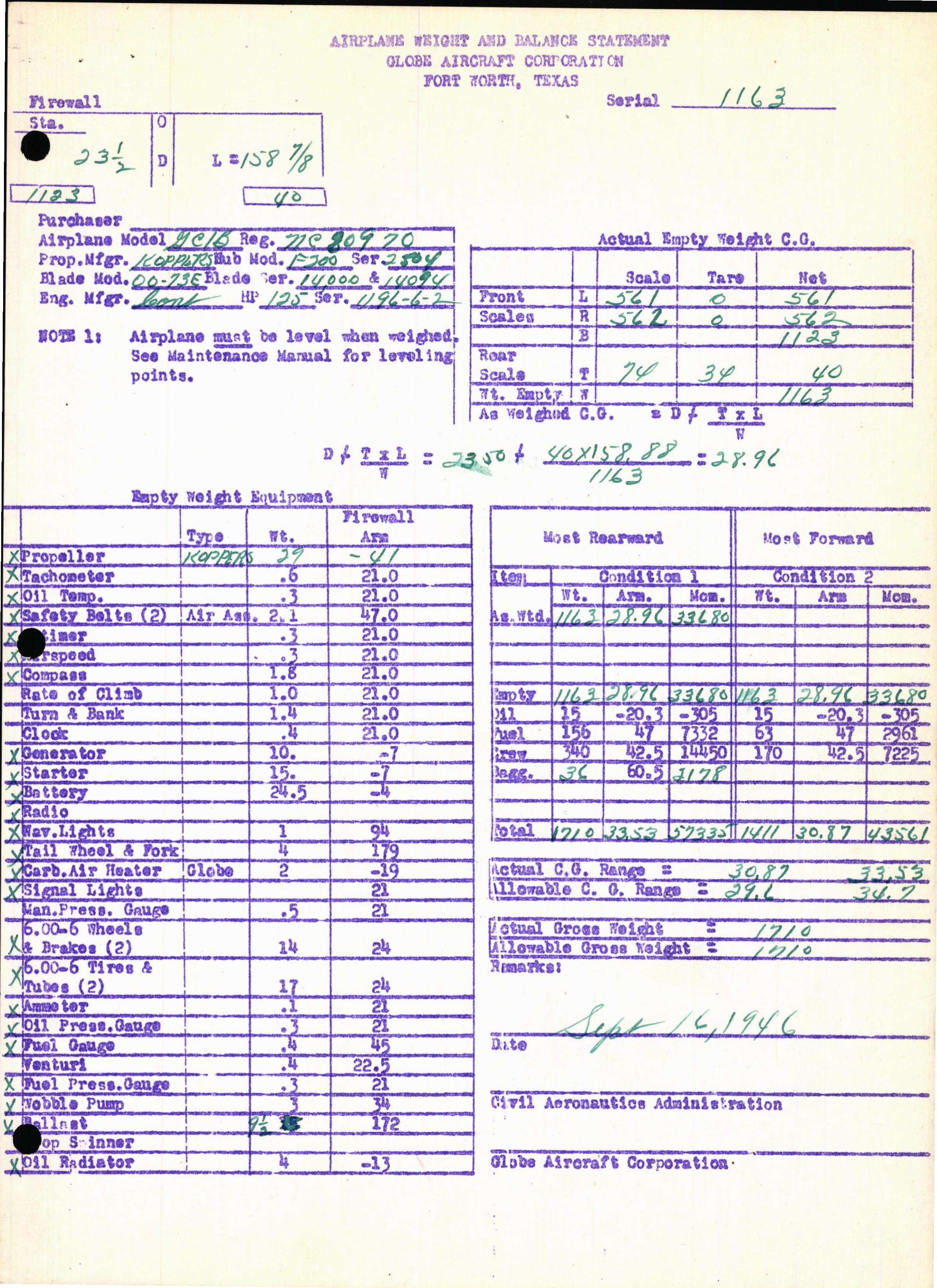 Sample page 7 from AirCorps Library document: Technical Information for Serial Number 1163