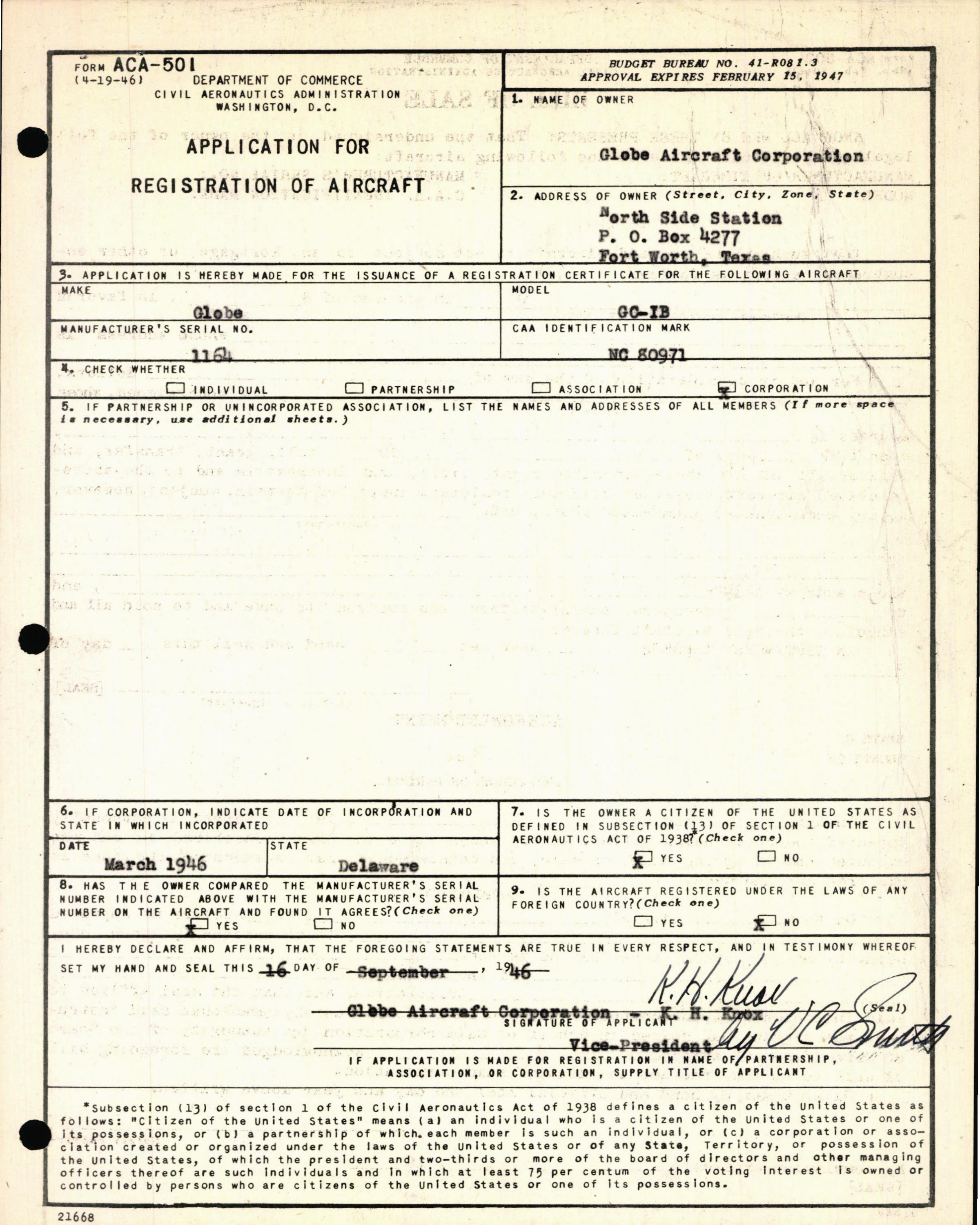 Sample page 3 from AirCorps Library document: Technical Information for Serial Number 1164