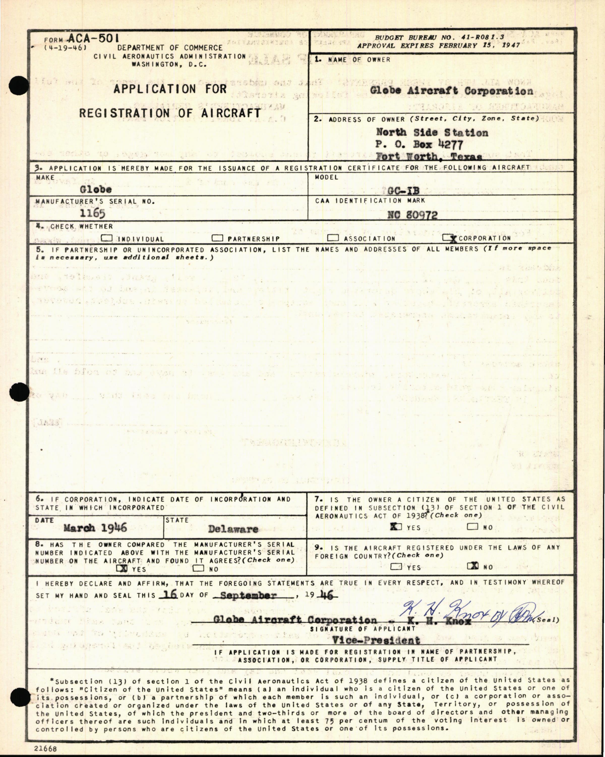 Sample page 3 from AirCorps Library document: Technical Information for Serial Number 1165