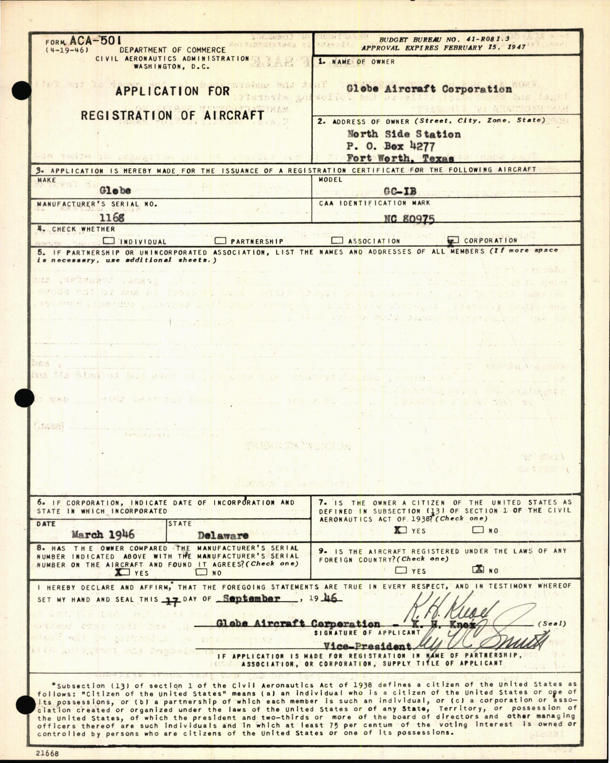 Sample page 3 from AirCorps Library document: Technical Information for Serial Number 1168