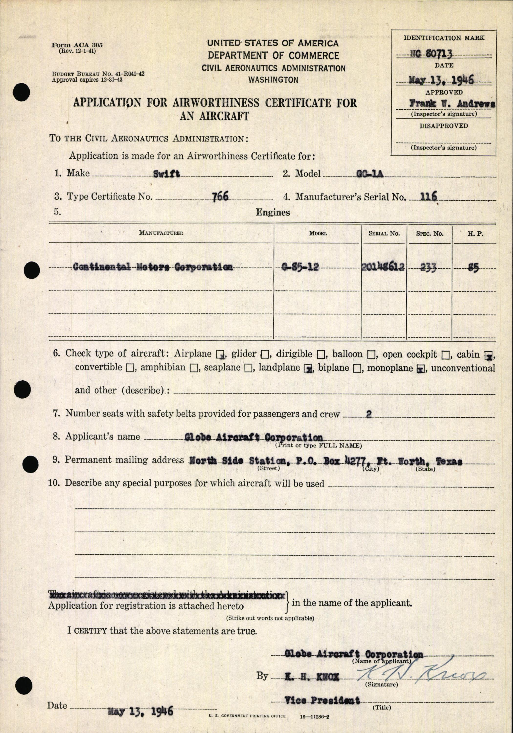 Sample page 11 from AirCorps Library document: Technical Information for Serial Number 116