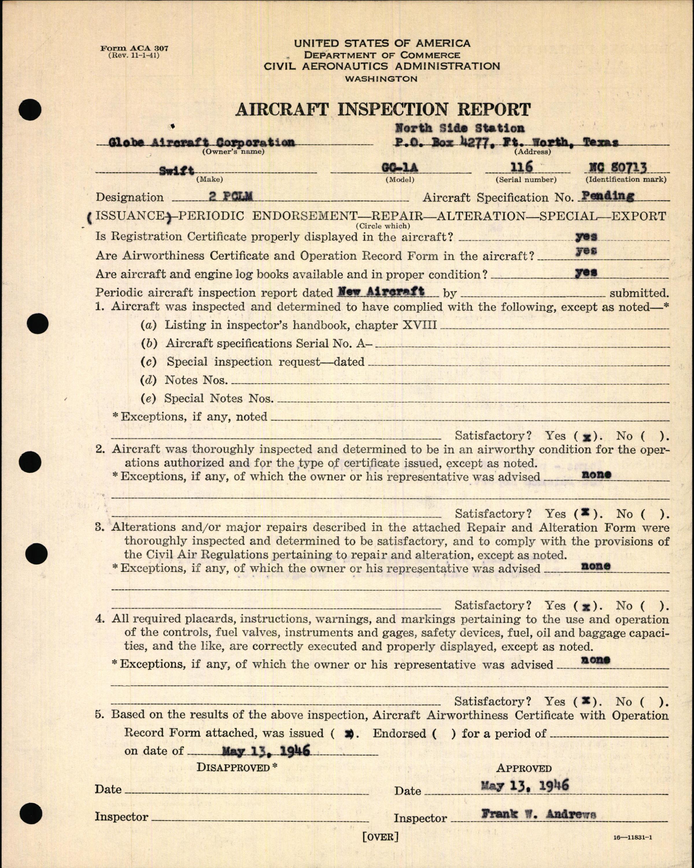 Sample page 9 from AirCorps Library document: Technical Information for Serial Number 116