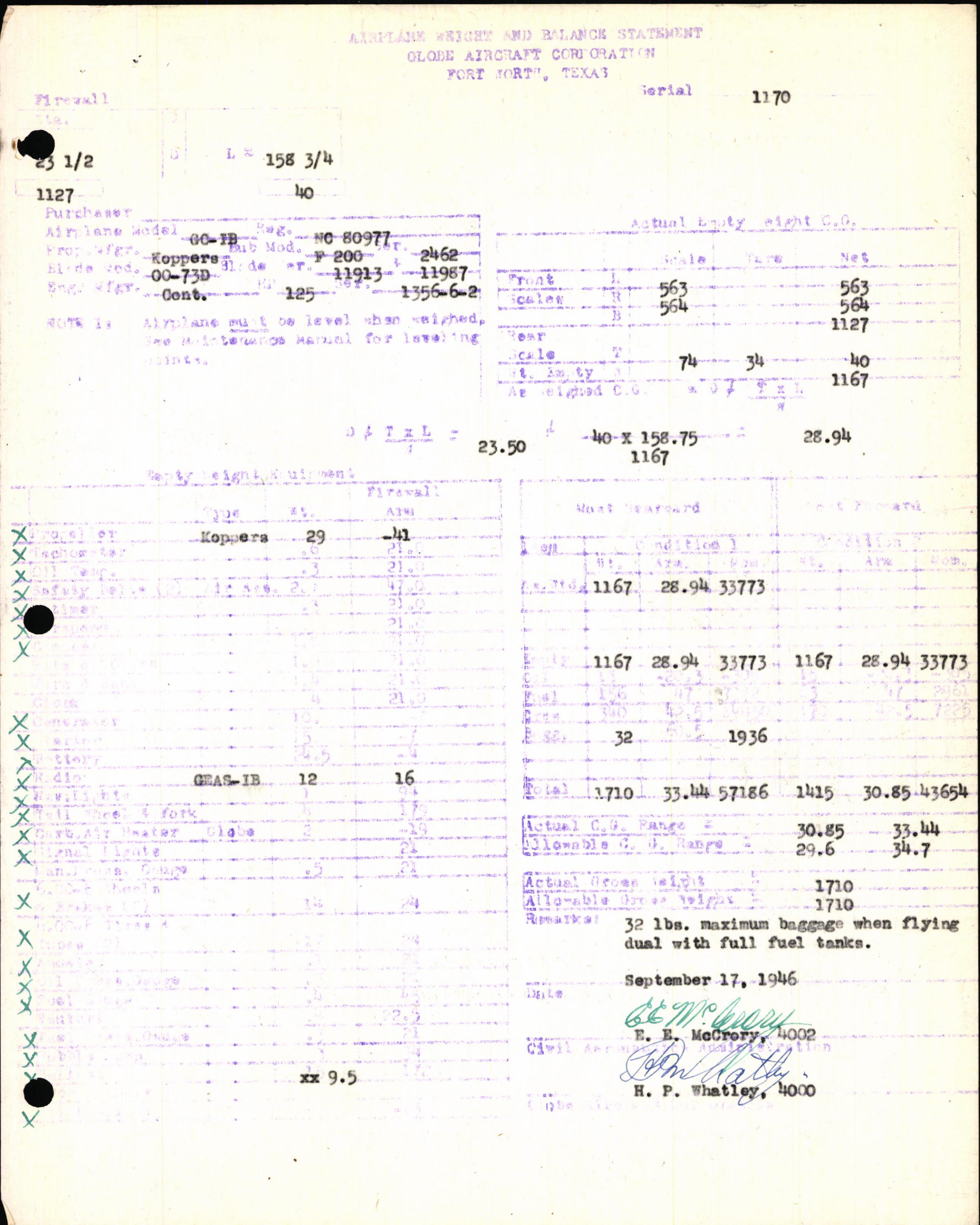 Sample page 5 from AirCorps Library document: Technical Information for Serial Number 1170