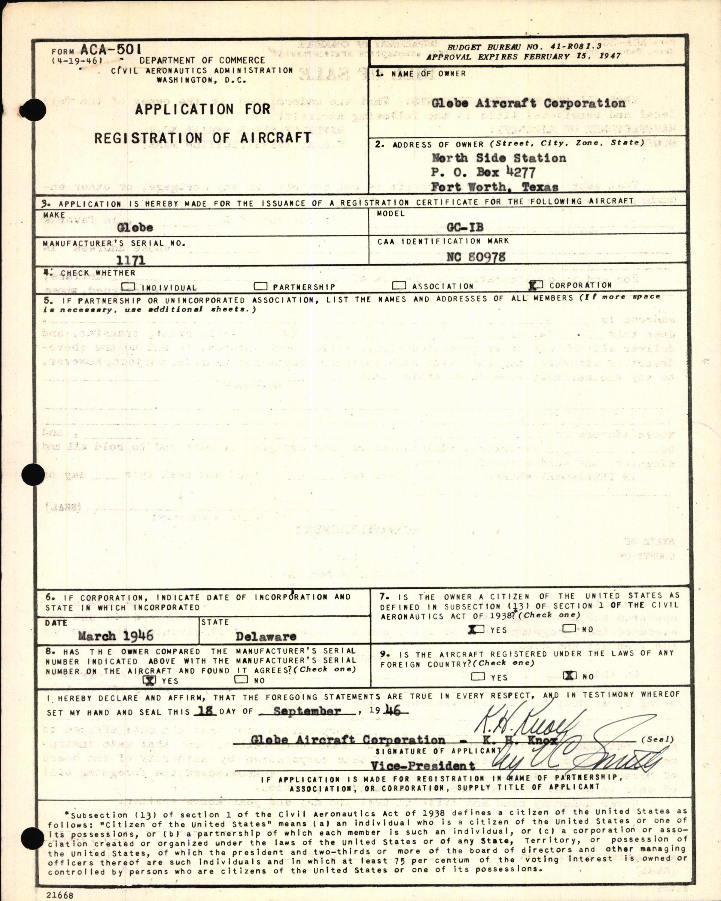Sample page 3 from AirCorps Library document: Technical Information for Serial Number 1171