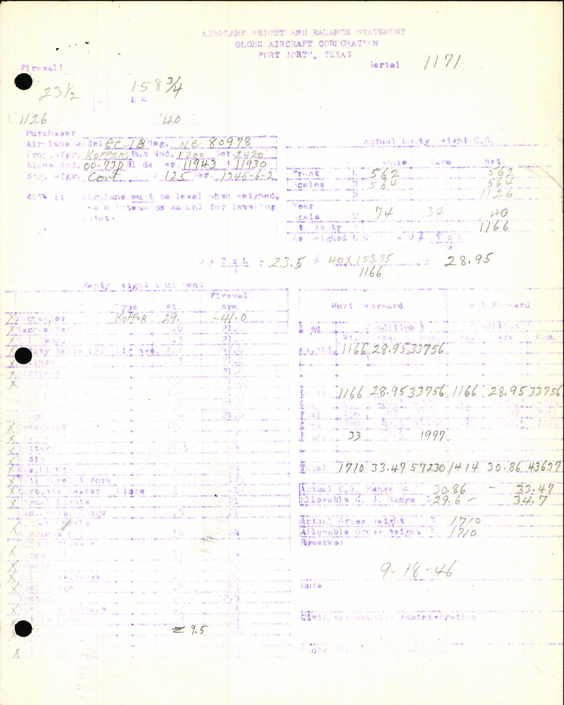 Sample page 7 from AirCorps Library document: Technical Information for Serial Number 1171