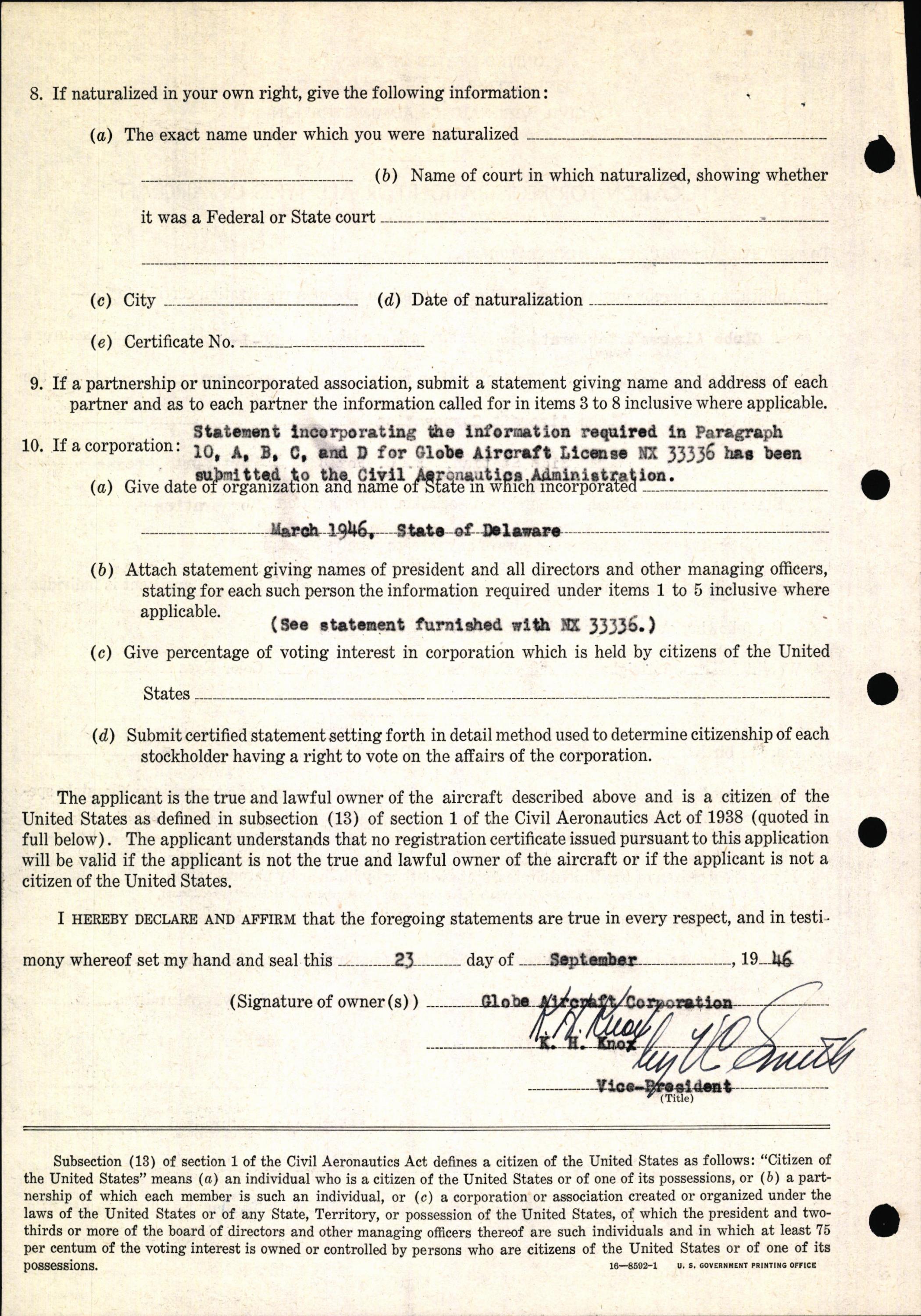 Sample page 4 from AirCorps Library document: Technical Information for Serial Number 1173