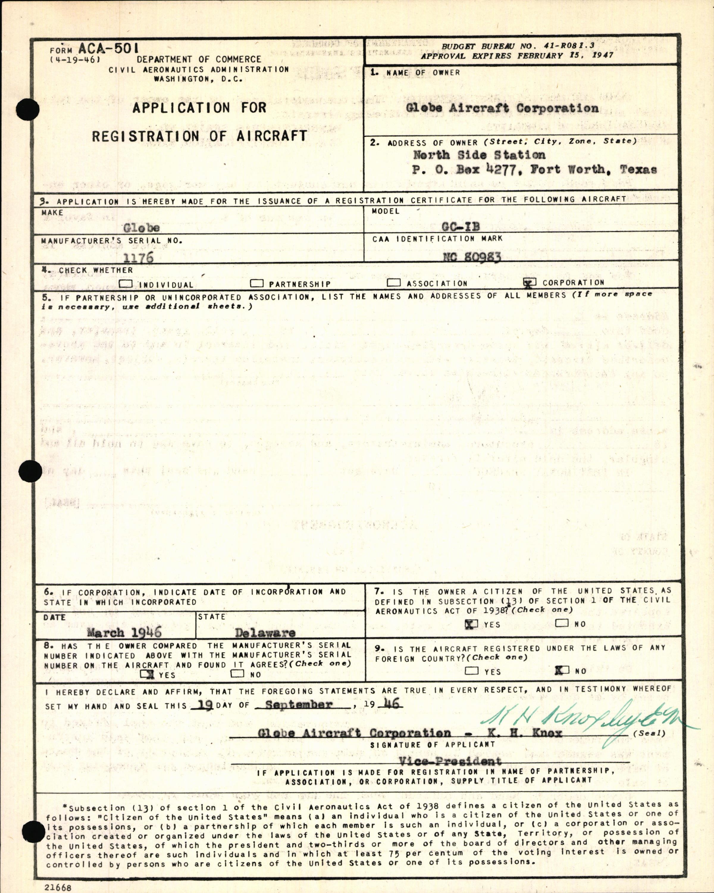 Sample page 3 from AirCorps Library document: Technical Information for Serial Number 1176