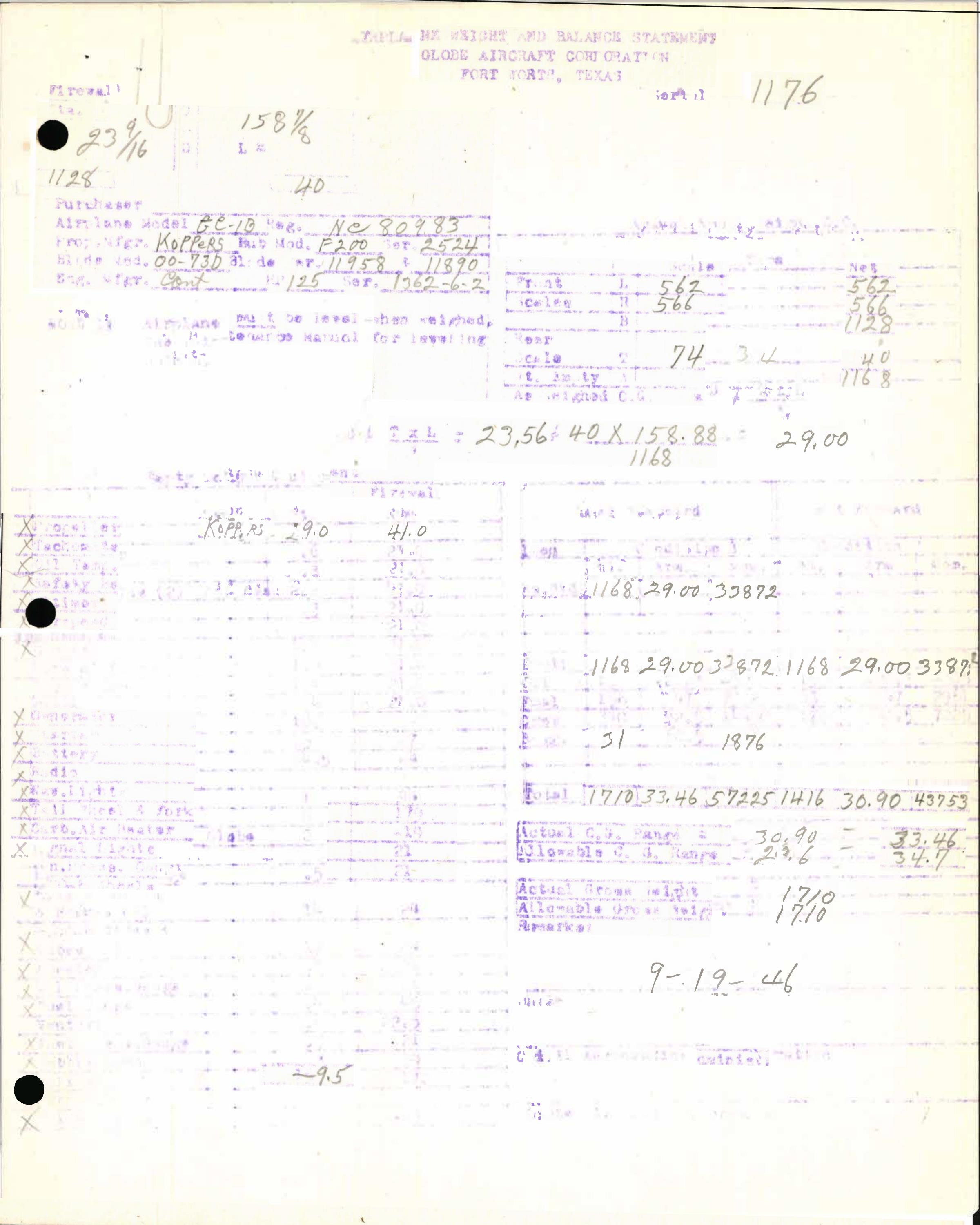 Sample page 5 from AirCorps Library document: Technical Information for Serial Number 1176