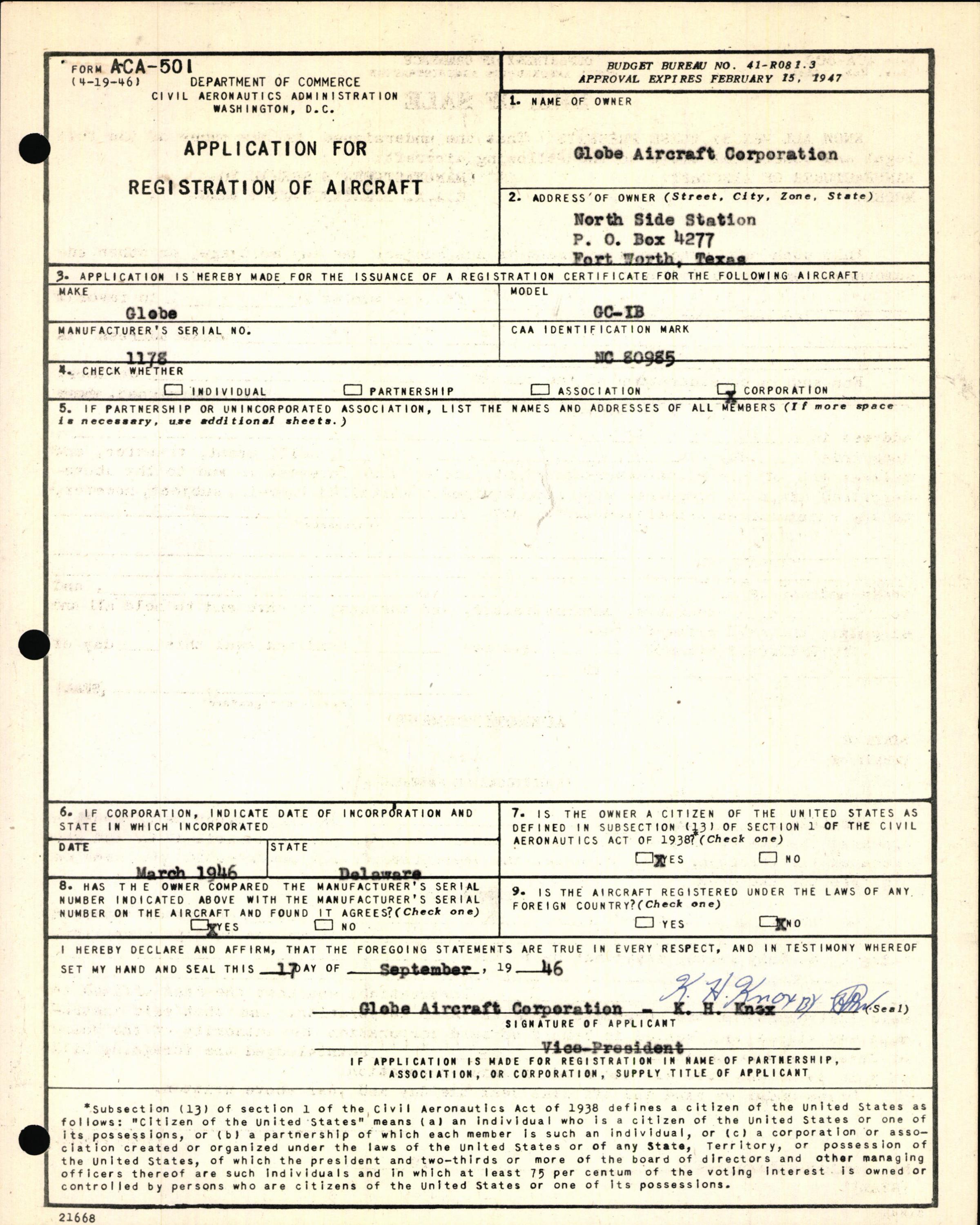 Sample page 3 from AirCorps Library document: Technical Information for Serial Number 1178