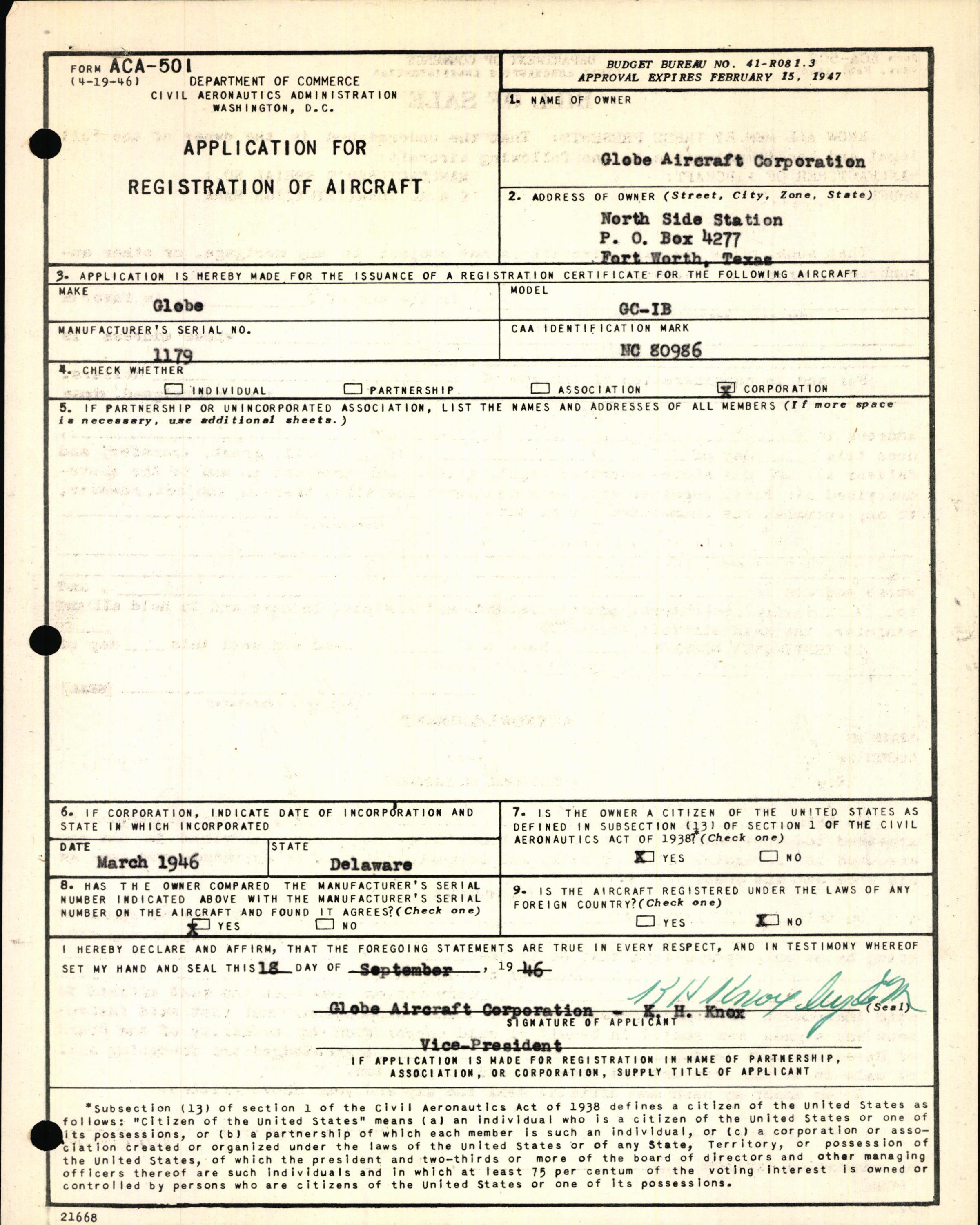 Sample page 3 from AirCorps Library document: Technical Information for Serial Number 1179