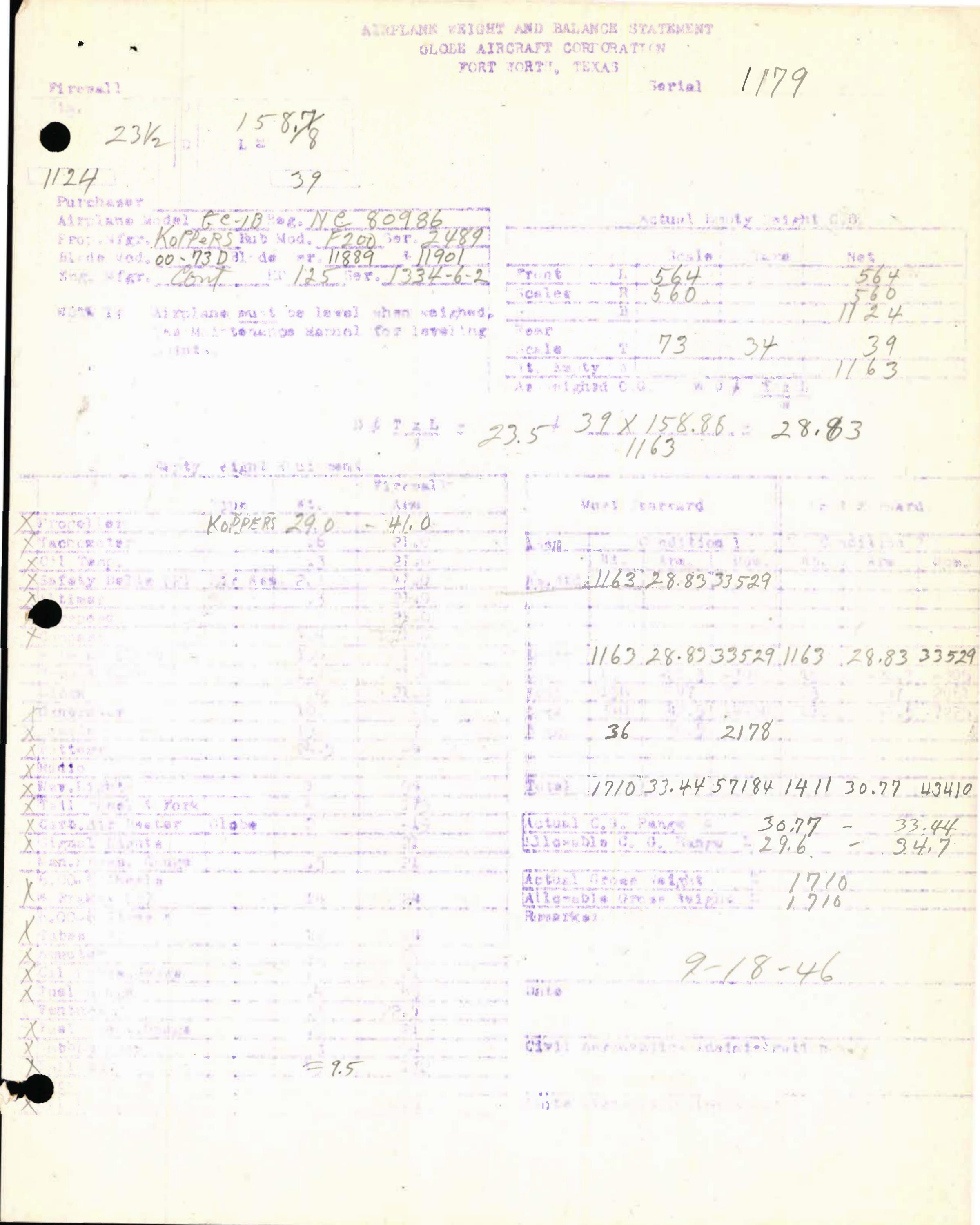 Sample page 7 from AirCorps Library document: Technical Information for Serial Number 1179
