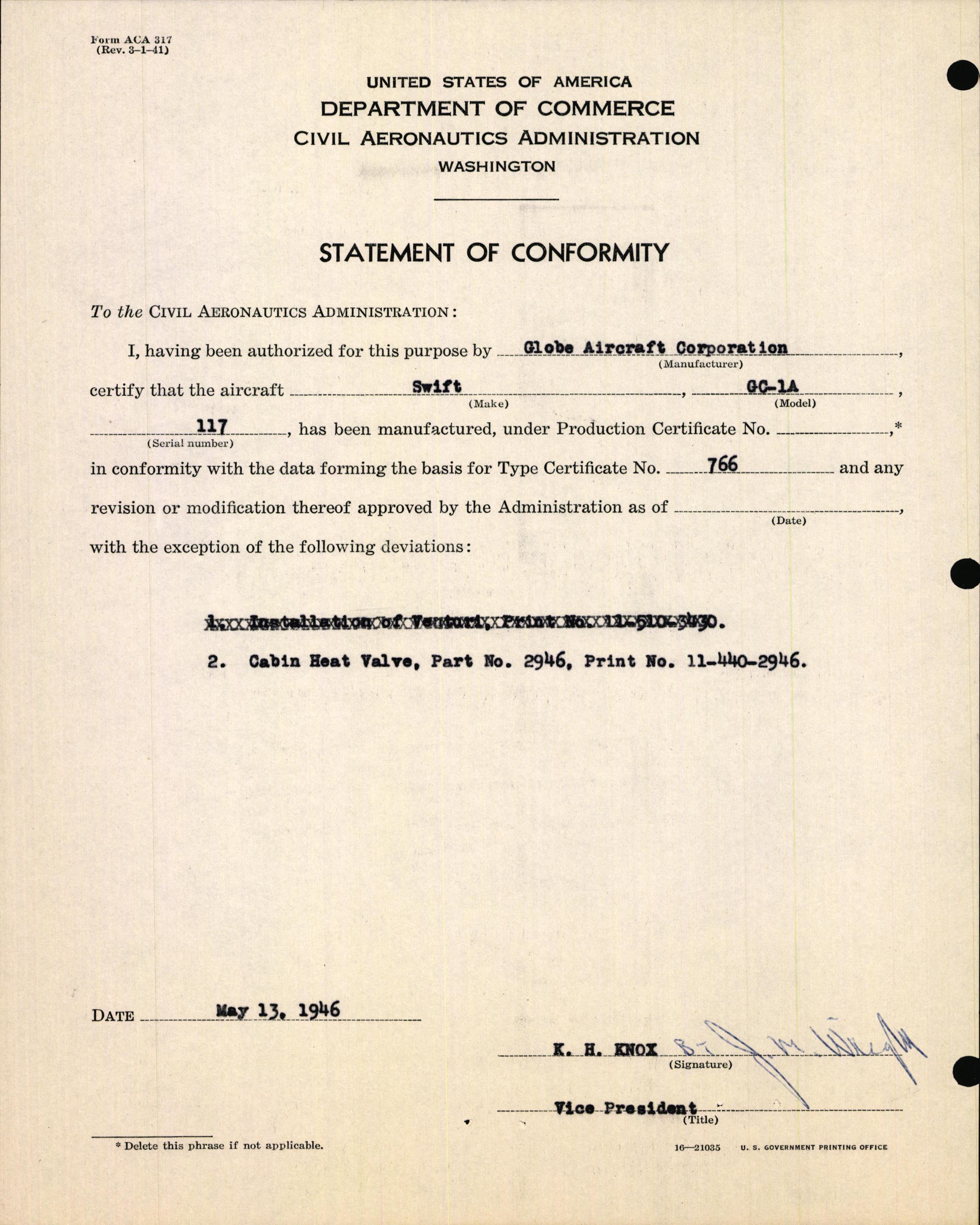 Sample page 11 from AirCorps Library document: Technical Information for Serial Number 117