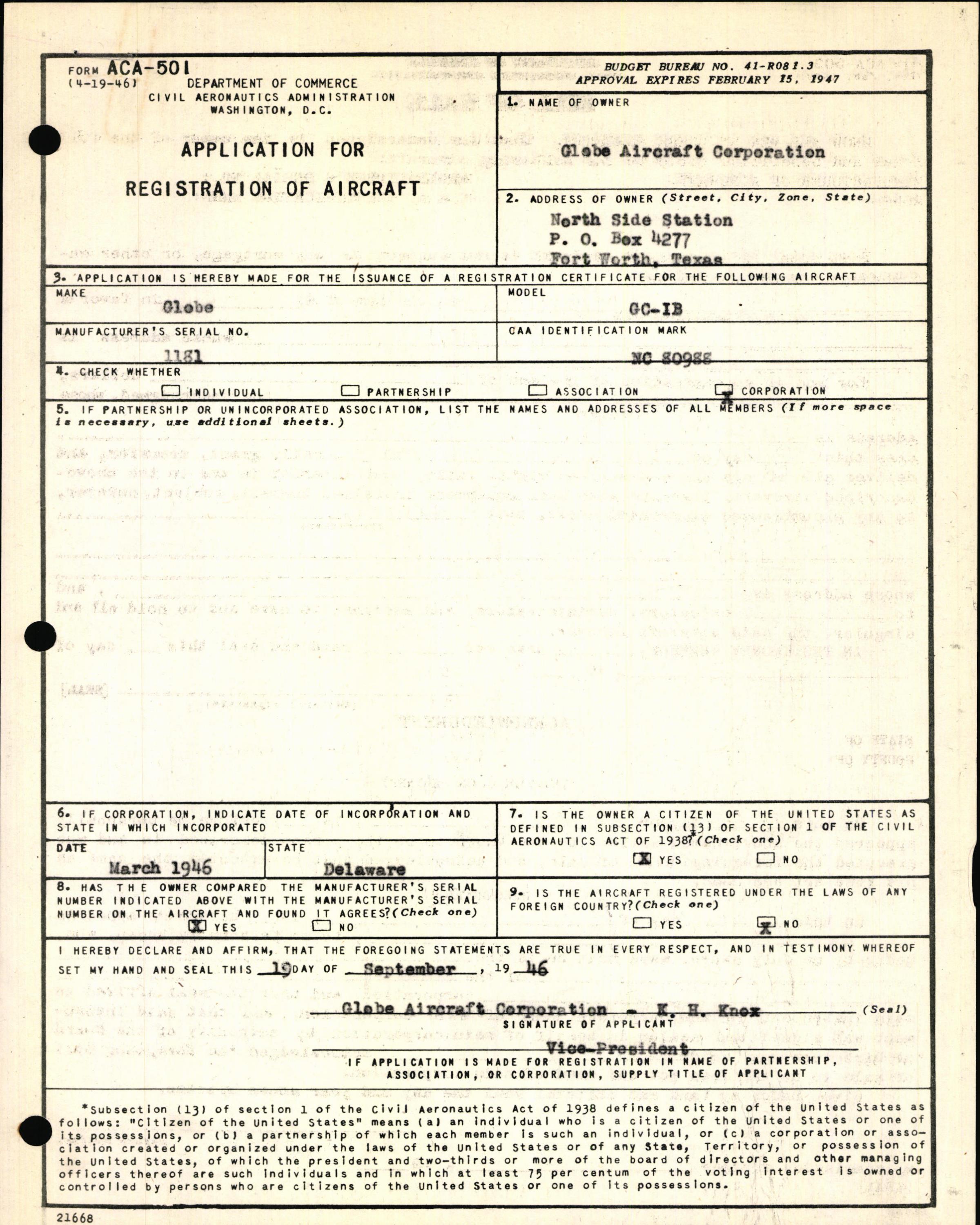 Sample page 3 from AirCorps Library document: Technical Information for Serial Number 1181