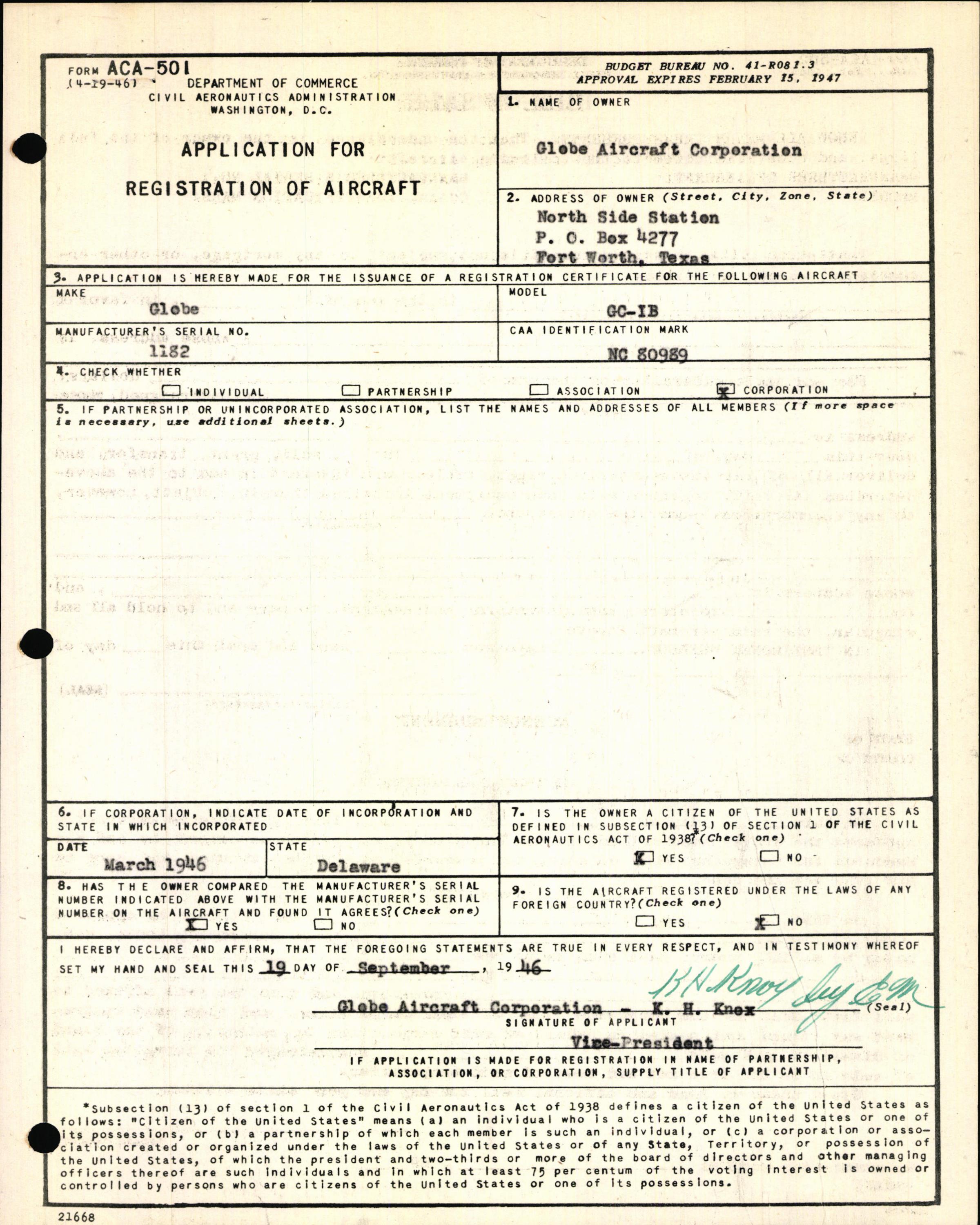 Sample page 3 from AirCorps Library document: Technical Information for Serial Number 1182