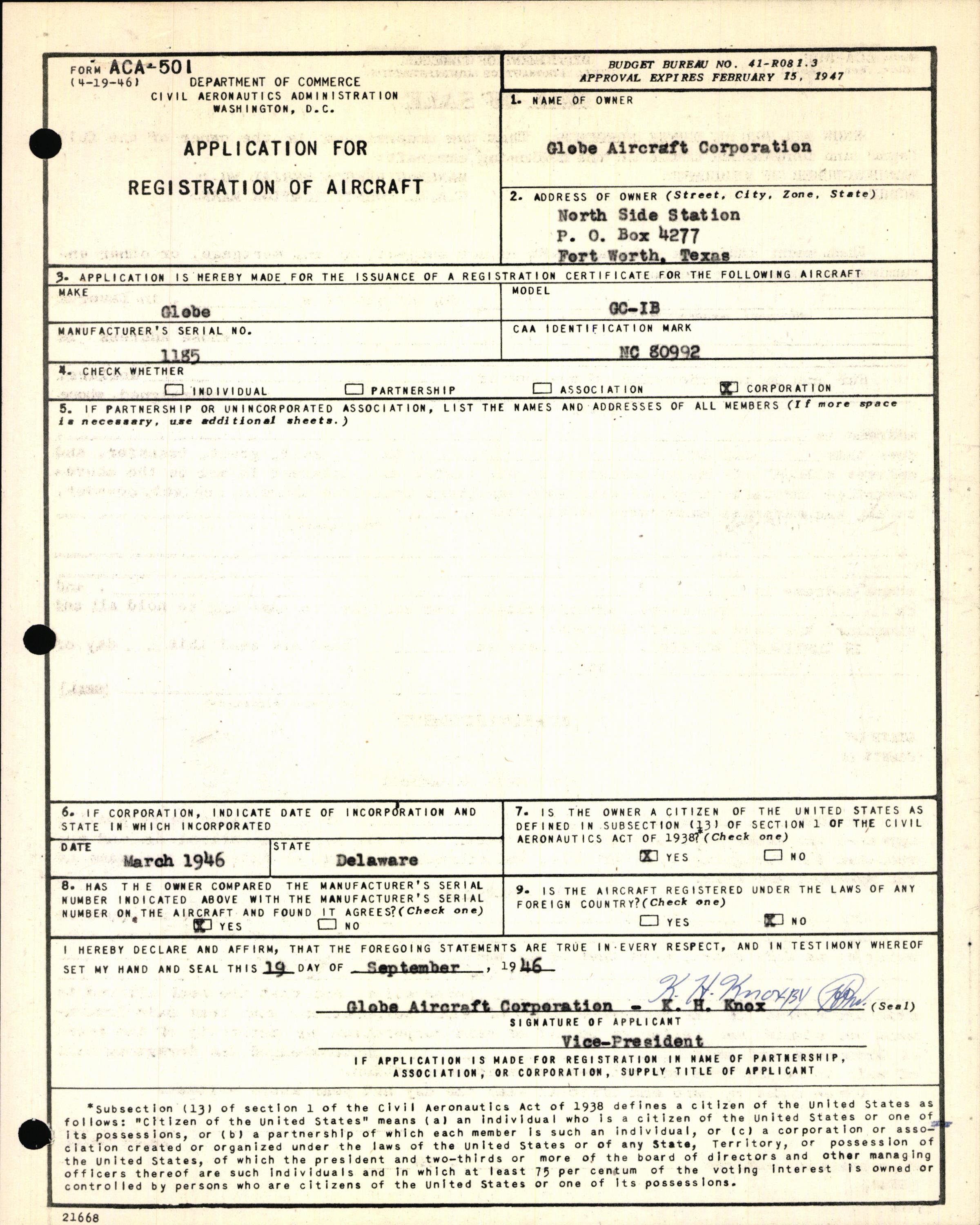 Sample page 3 from AirCorps Library document: Technical Information for Serial Number 1185