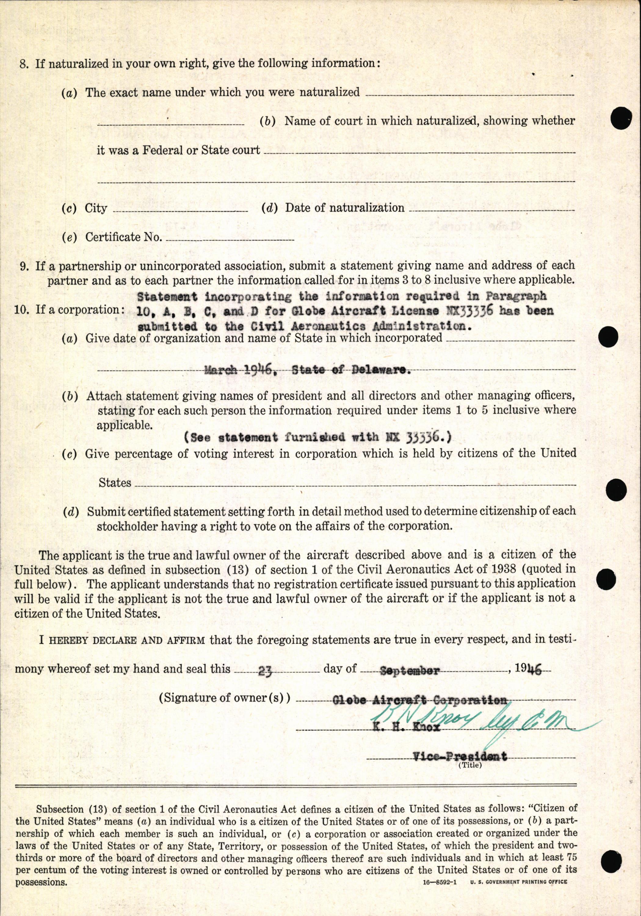 Sample page 4 from AirCorps Library document: Technical Information for Serial Number 1188