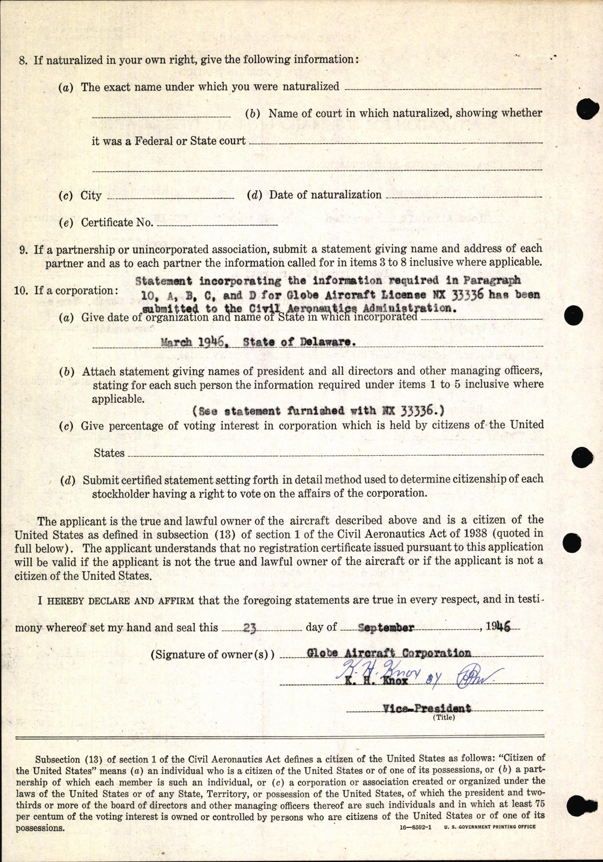 Sample page 4 from AirCorps Library document: Technical Information for Serial Number 1189